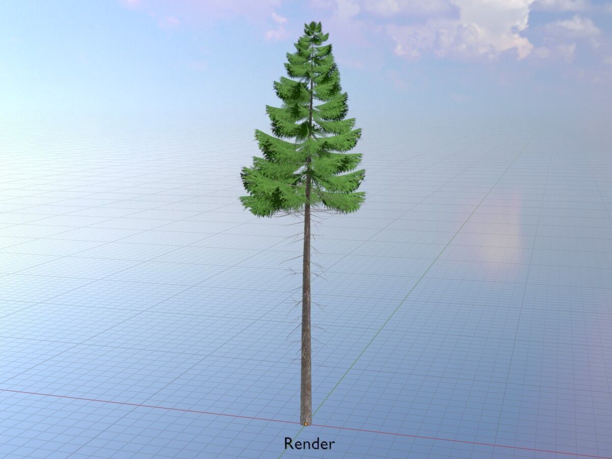 Spruce summer 21000mm forest version Low-poly 3D model_19