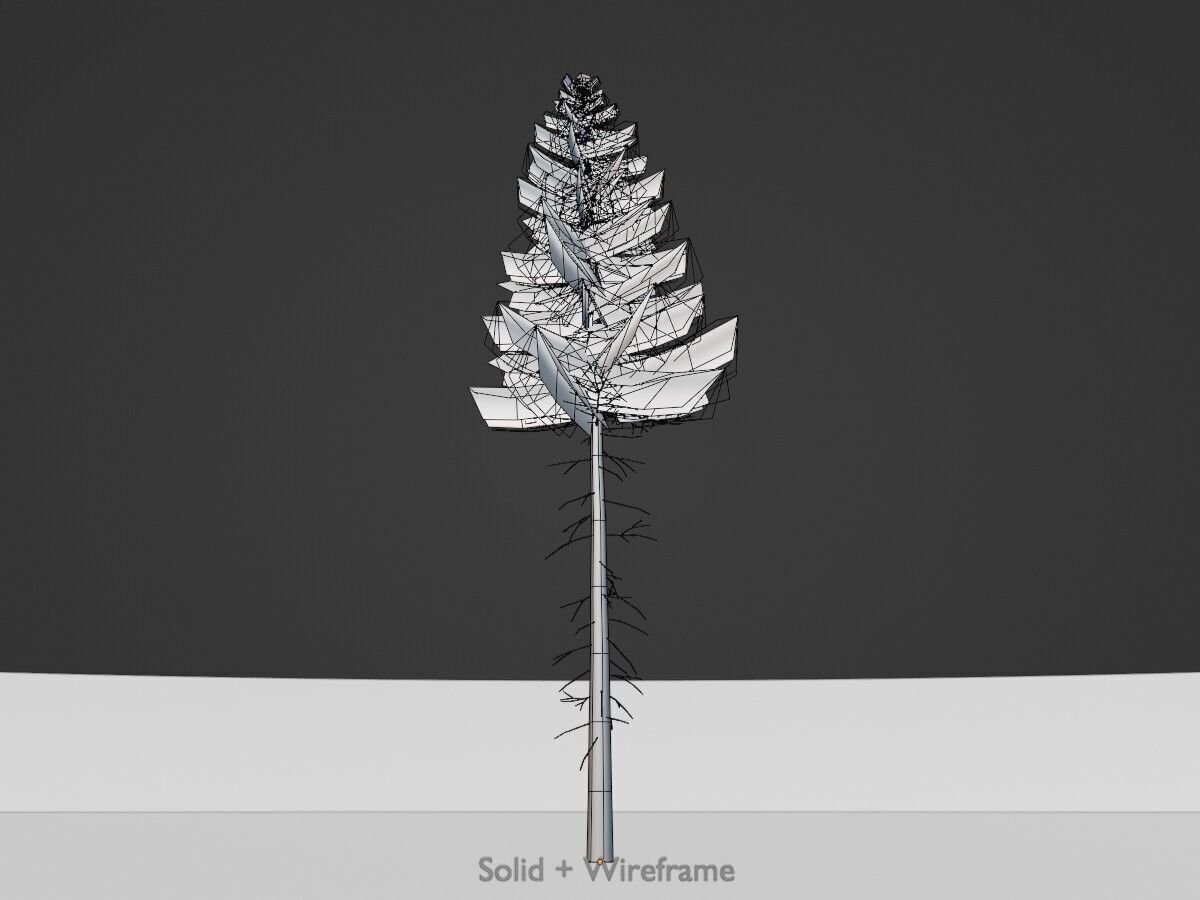 Spruce summer 21000mm forest version Low-poly 3D model_9
