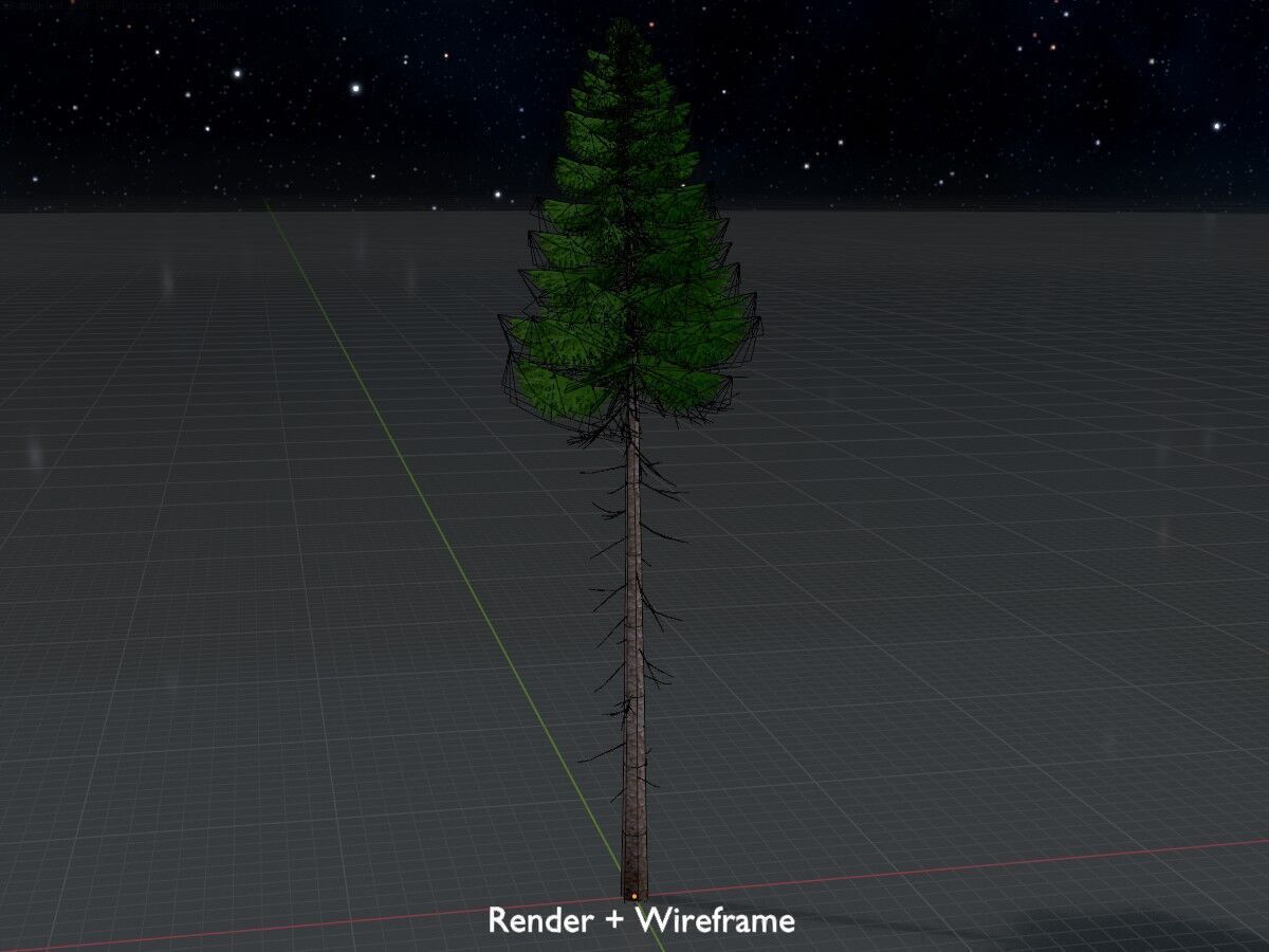Spruce summer 31000mm forest version Low-poly 3D model_8
