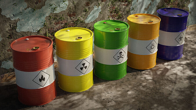 Industrial Metallic Barrel Pack - Game-Ready 3D Asset