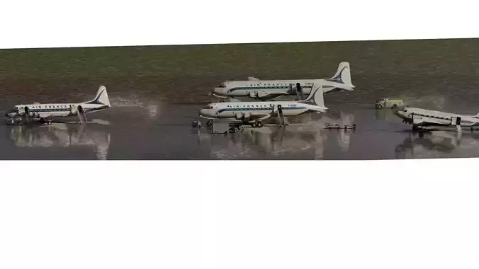 DOUGLAS DC-3 DOUGLAS DC-4 and VICKERS VISCOUNT V-700