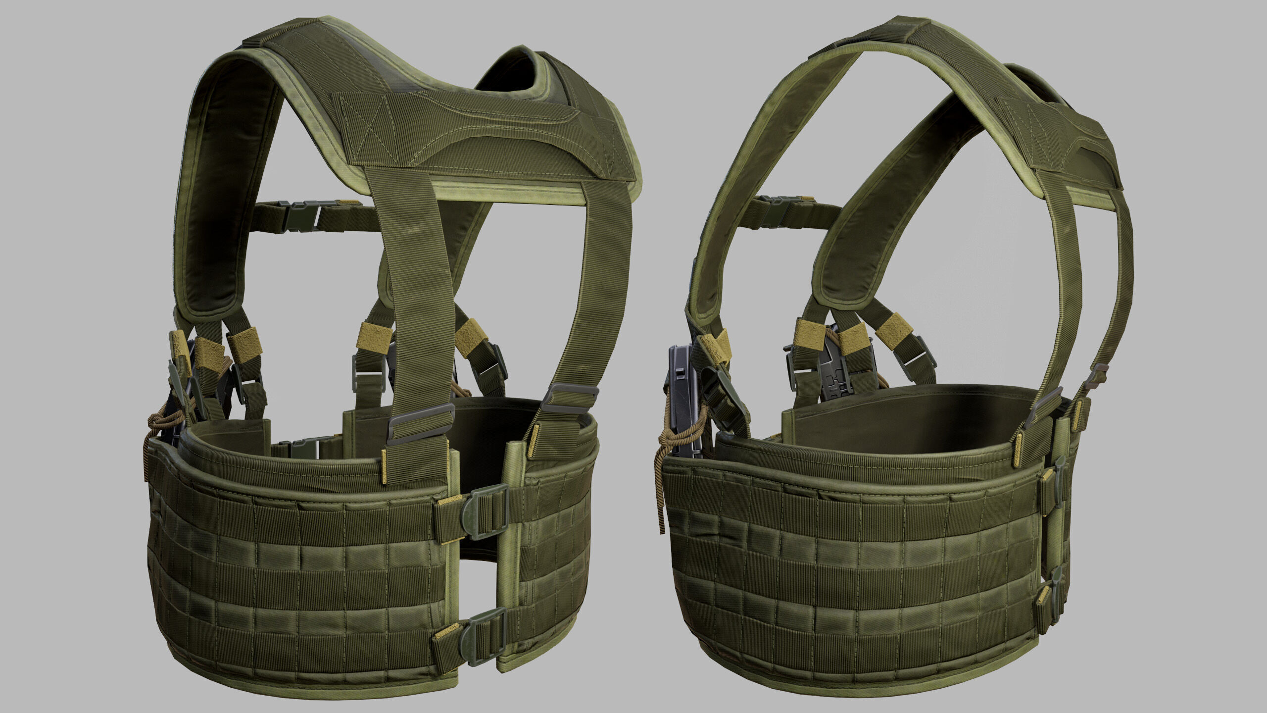Tactical Vest Low-poly 3D model_6