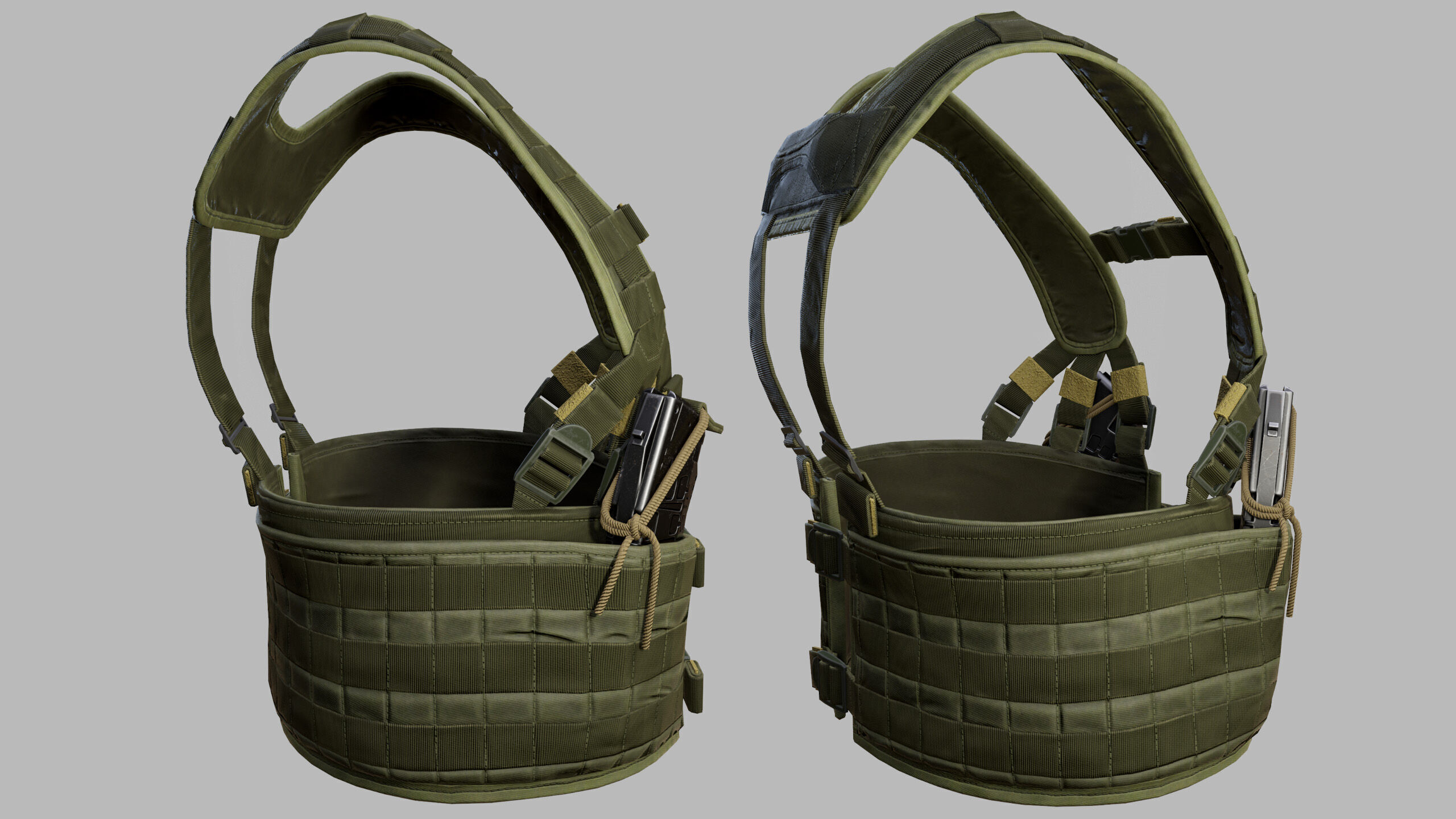 Tactical Vest Low-poly 3D model_4