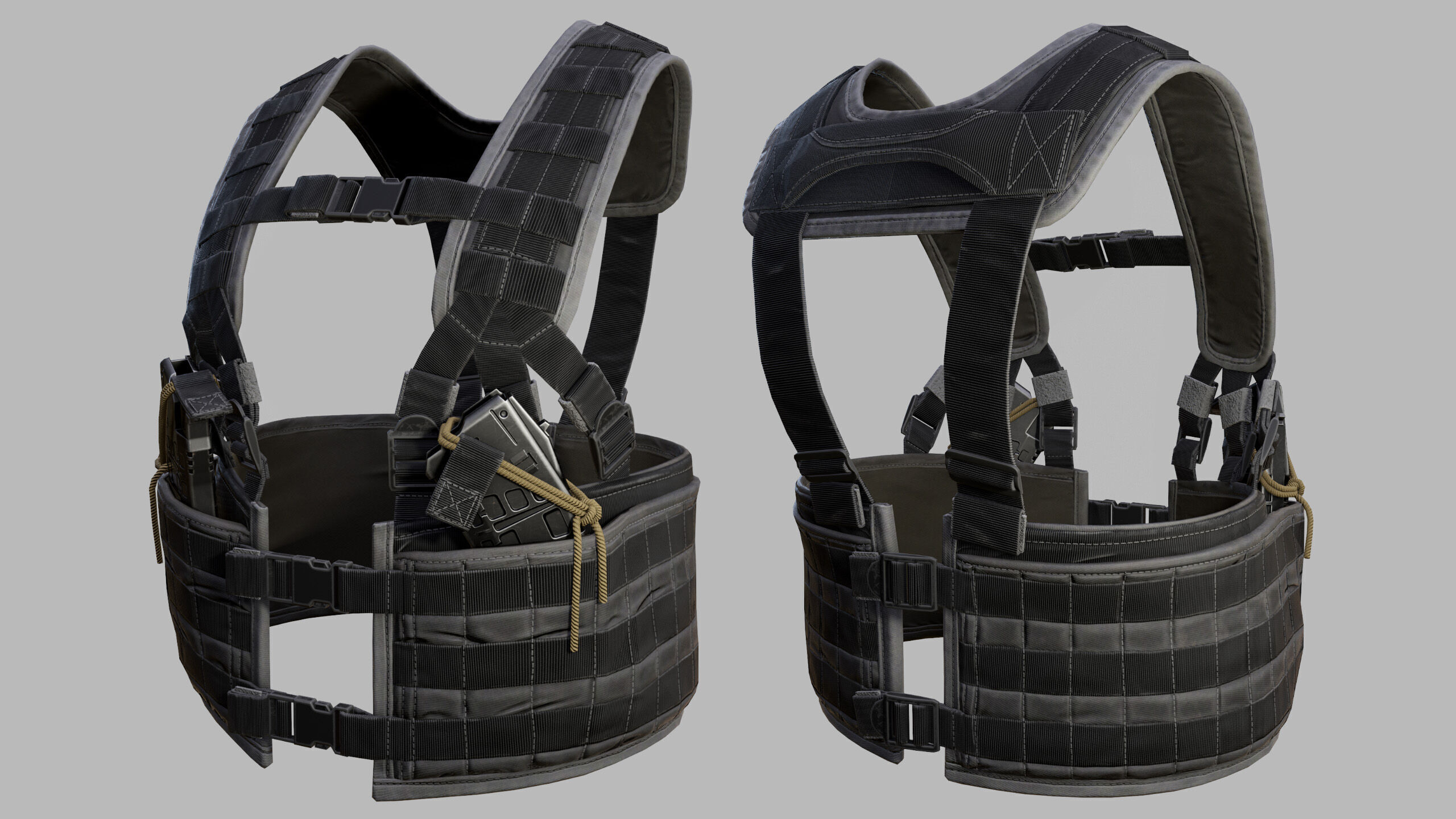 Tactical Vest Low-poly 3D model_10