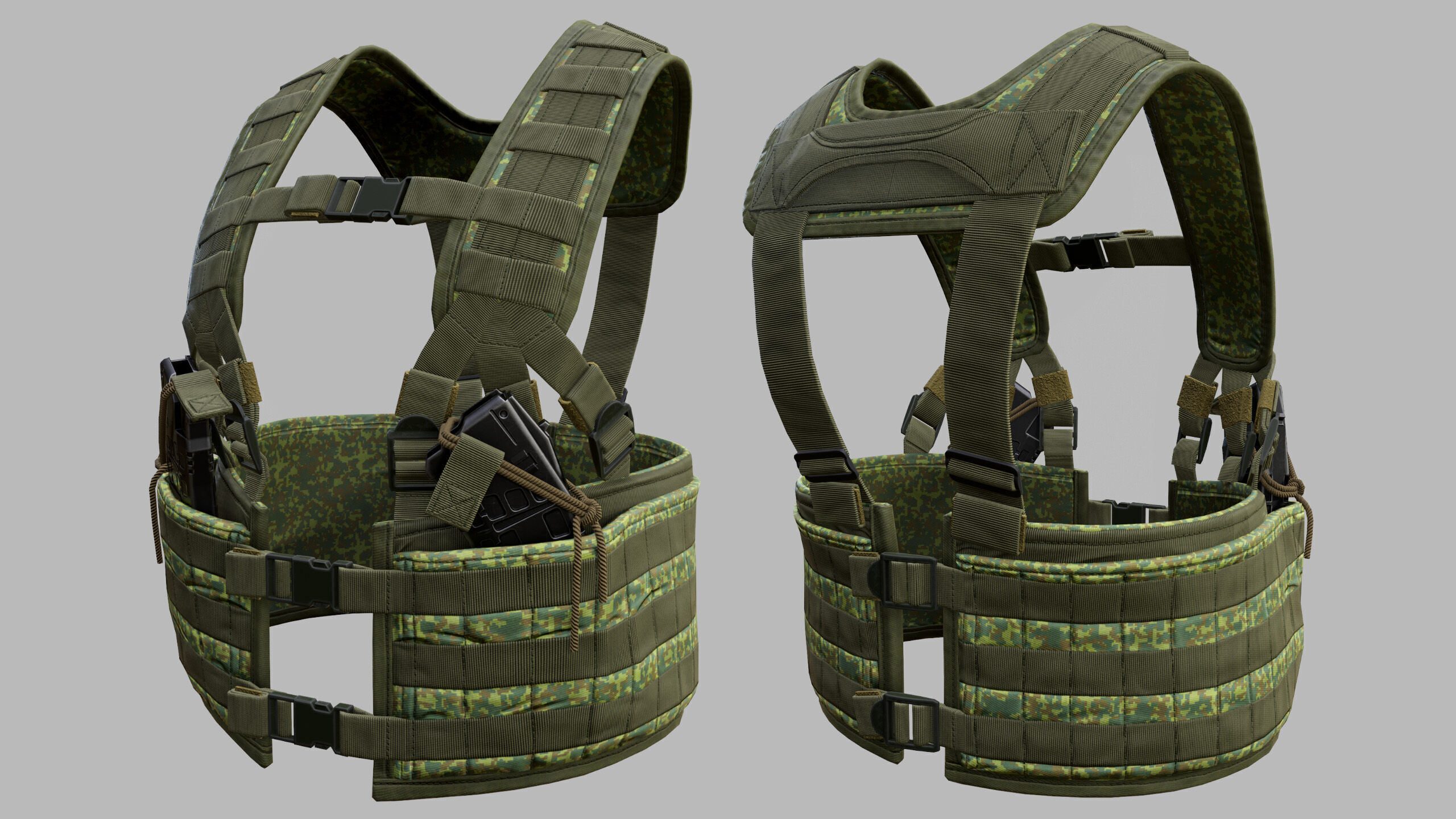 Tactical Vest Low-poly 3D model_9