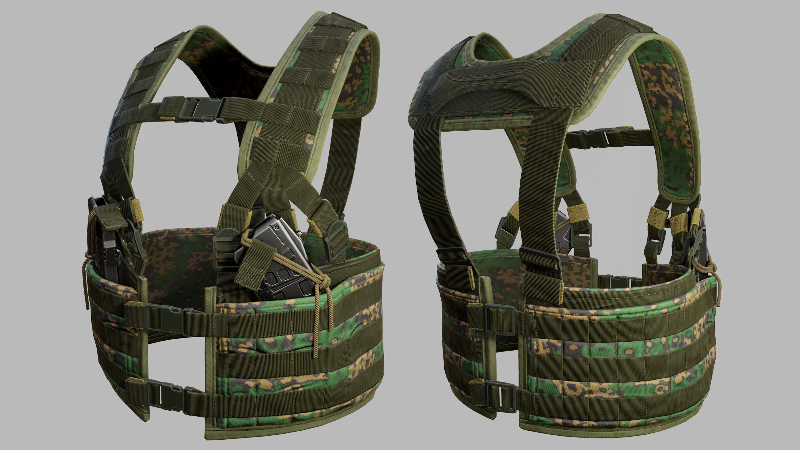 Tactical Vest Low-poly 3D model_8