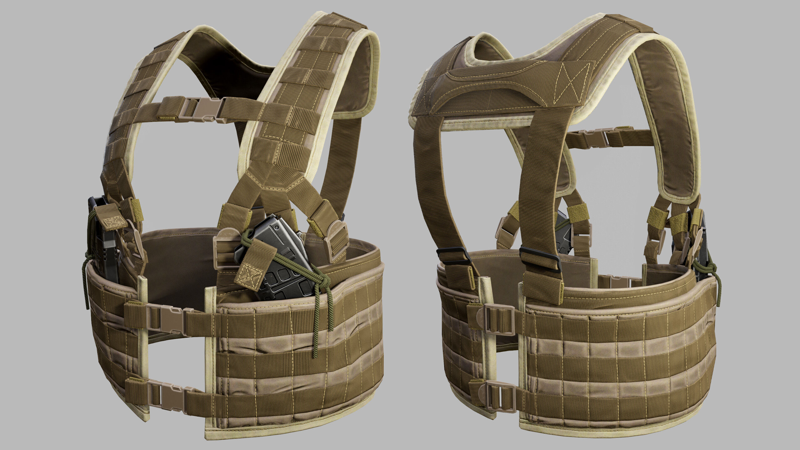 Tactical Vest Low-poly 3D model_11