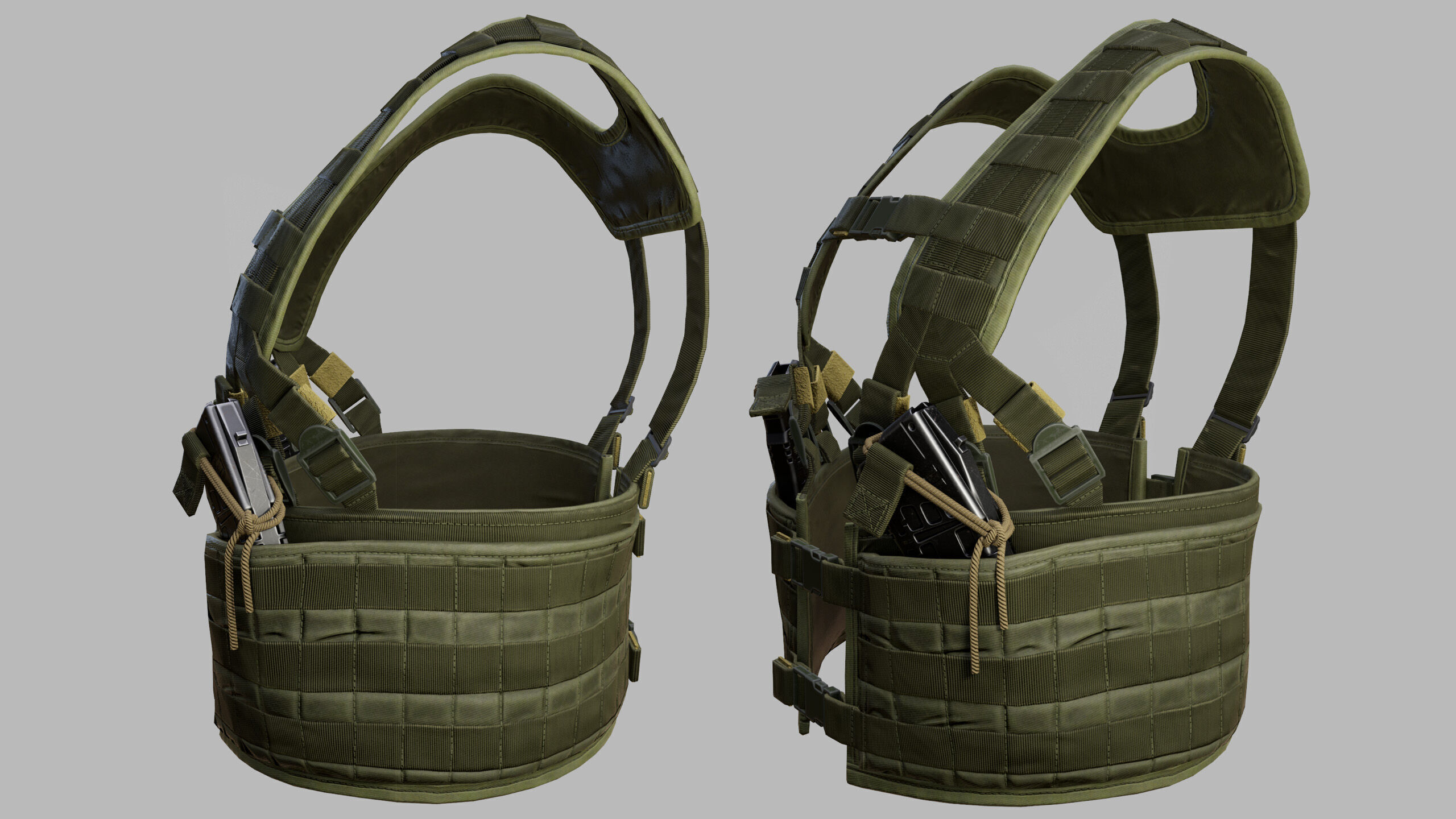 Tactical Vest Low-poly 3D model_7