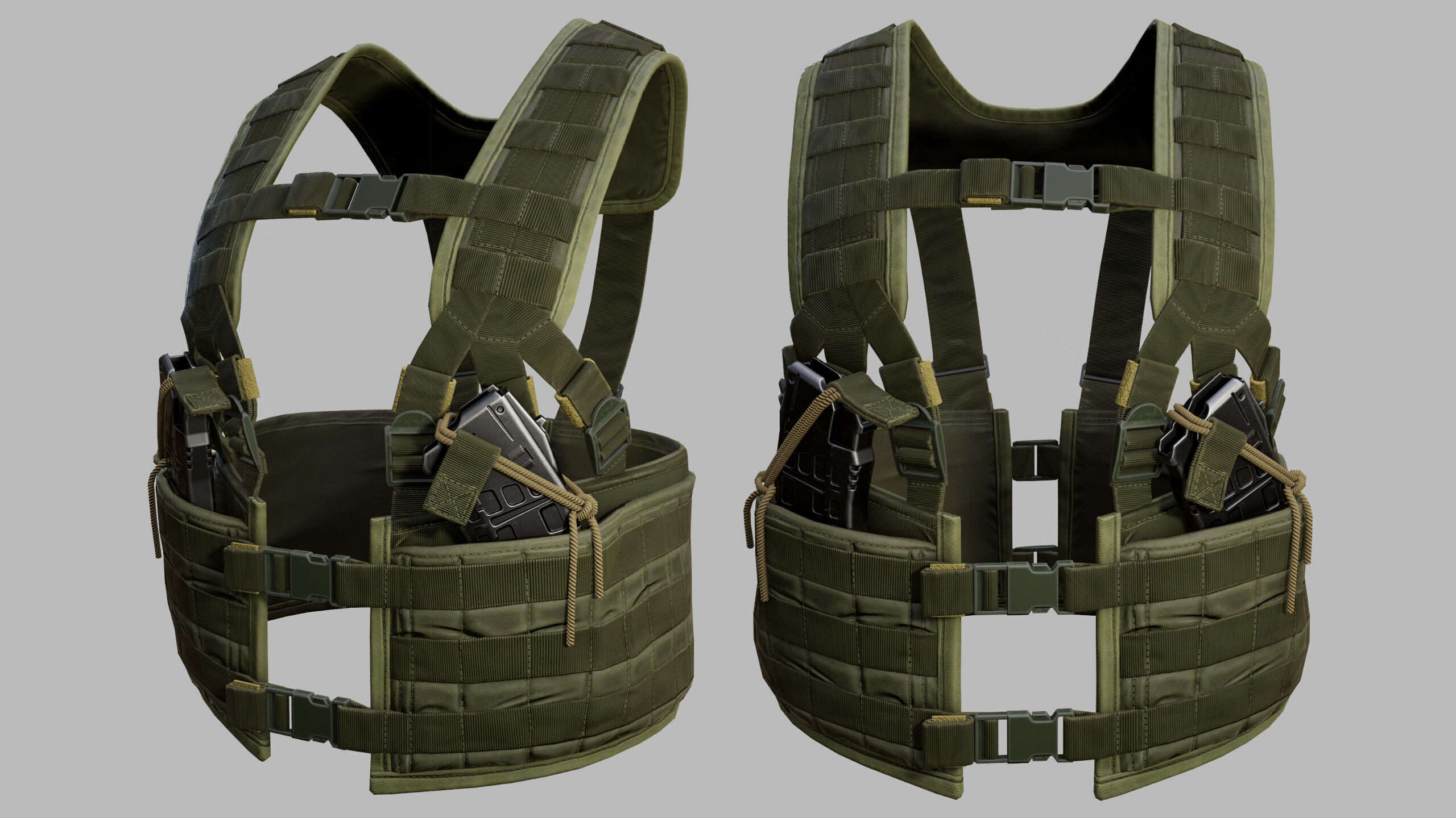 Tactical Vest Low-poly 3D model_2