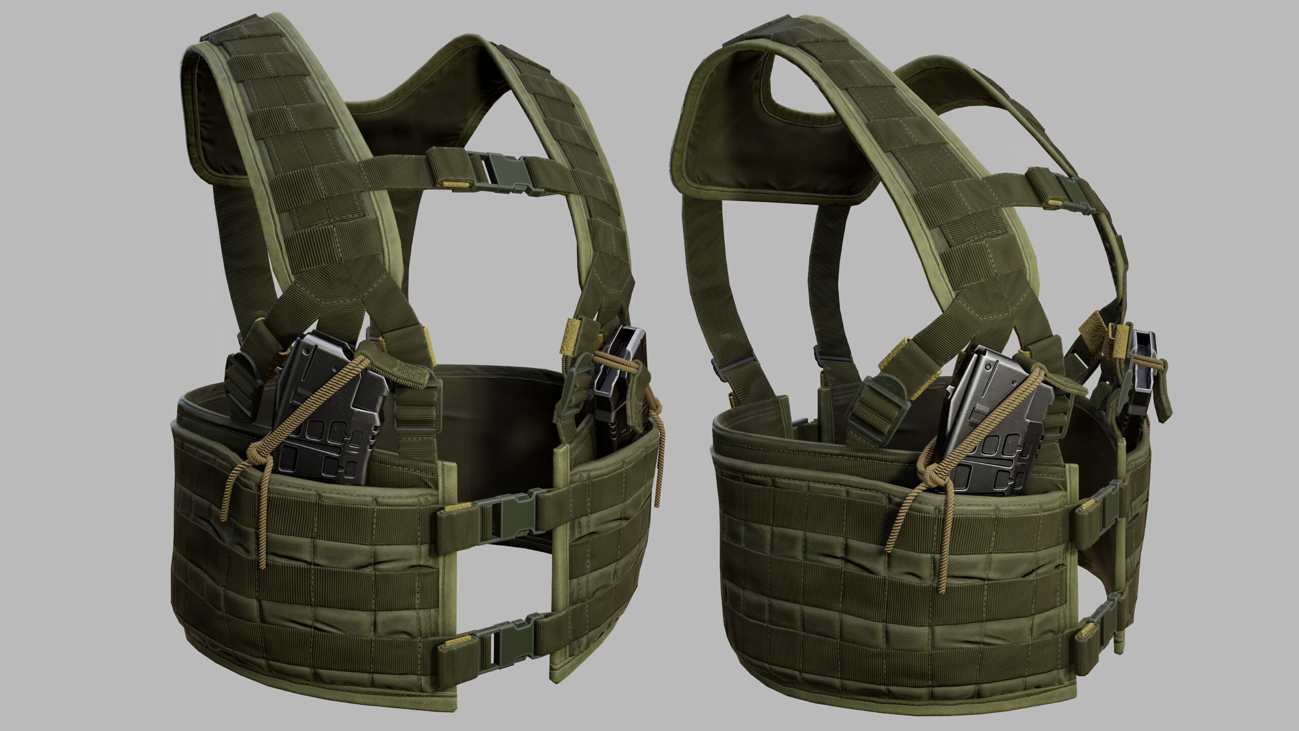 Tactical Vest Low-poly 3D model_3