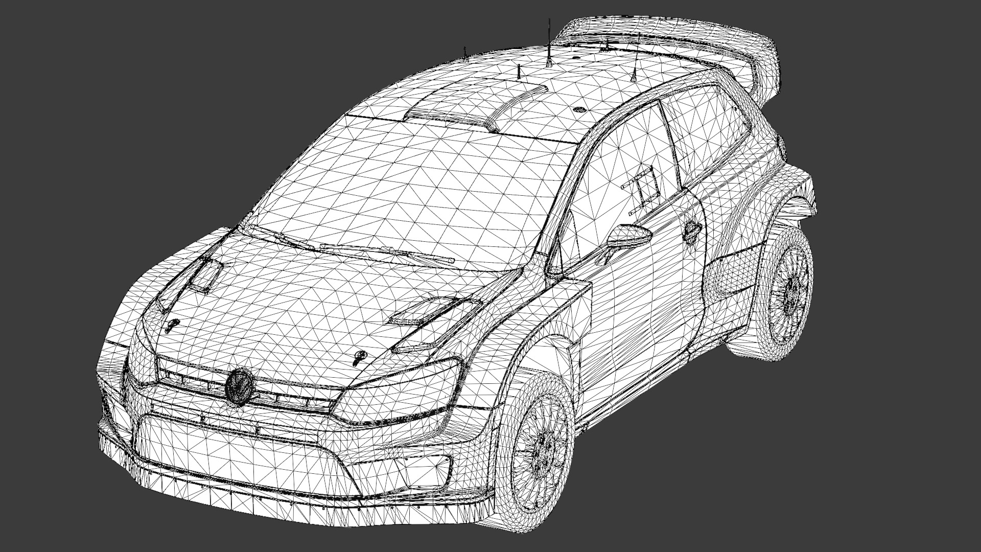  Volkswagen Polo R WRC 3D Model  High-Quality Detailed Design Low-poly 3D model_10