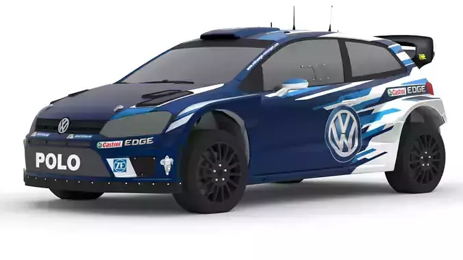  Volkswagen Polo R WRC 3D Model  High-Quality Detailed Design Low-poly 3D model