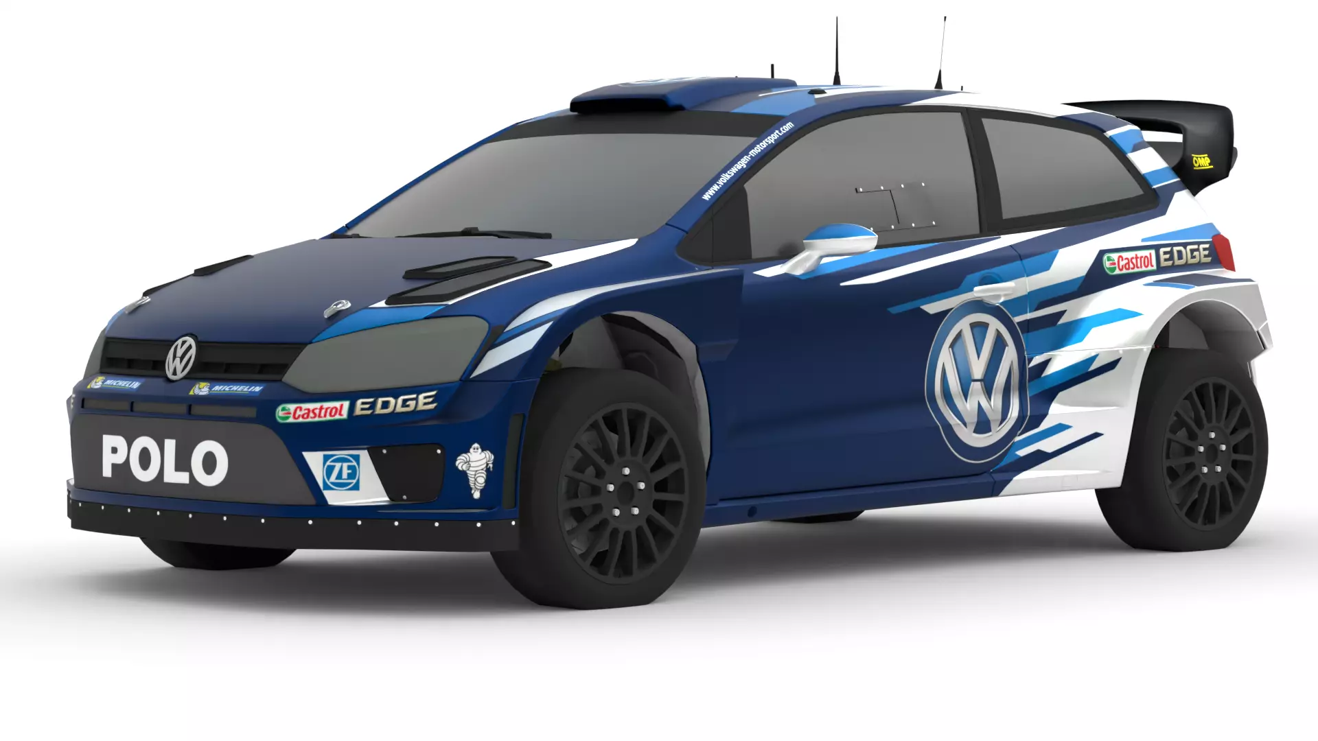  Volkswagen Polo R WRC 3D Model  High-Quality Detailed Design Low-poly 3D model_0