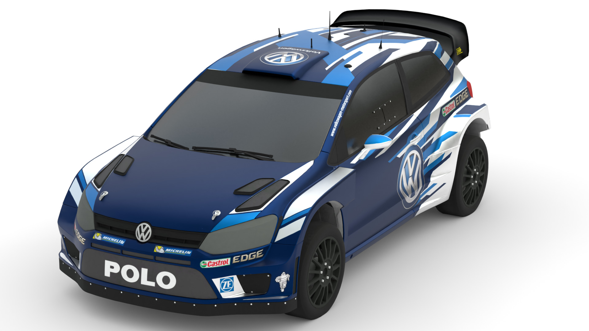  Volkswagen Polo R WRC 3D Model  High-Quality Detailed Design Low-poly 3D model_5