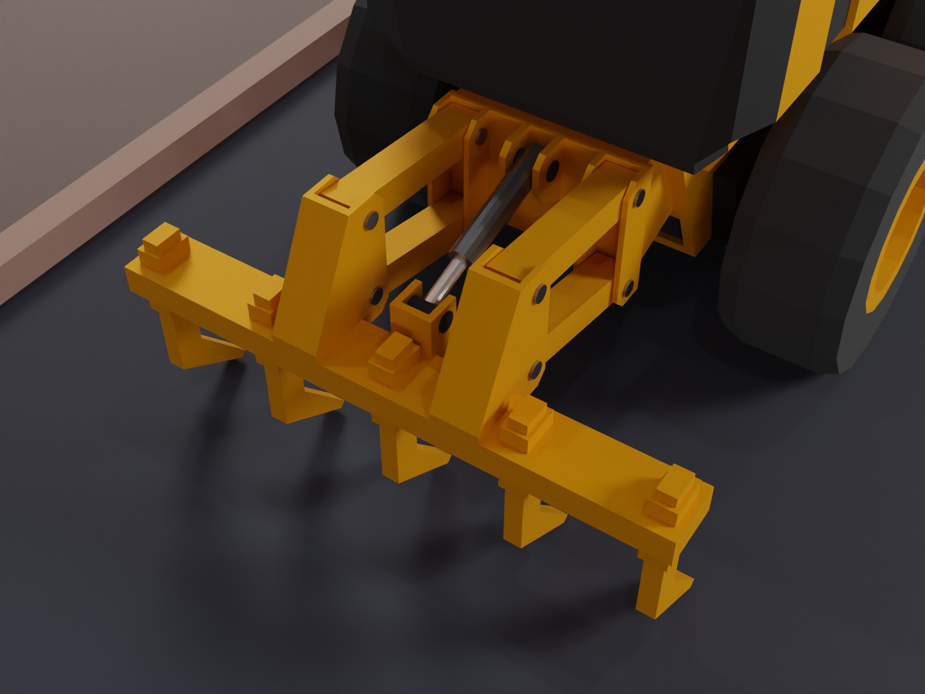Motor Grader Heavy Vehicle Low-poly 3D model_6