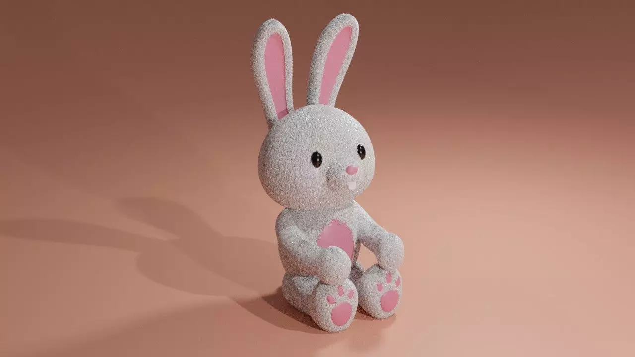 Plush Bunny For Render - Coelhinho de Pelucia 3D model_0