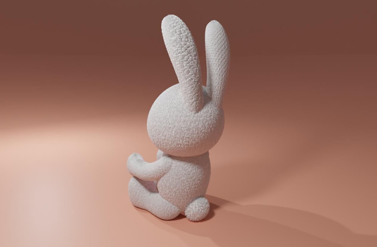 Plush Bunny For Render - Coelhinho de Pelucia 3D model_2