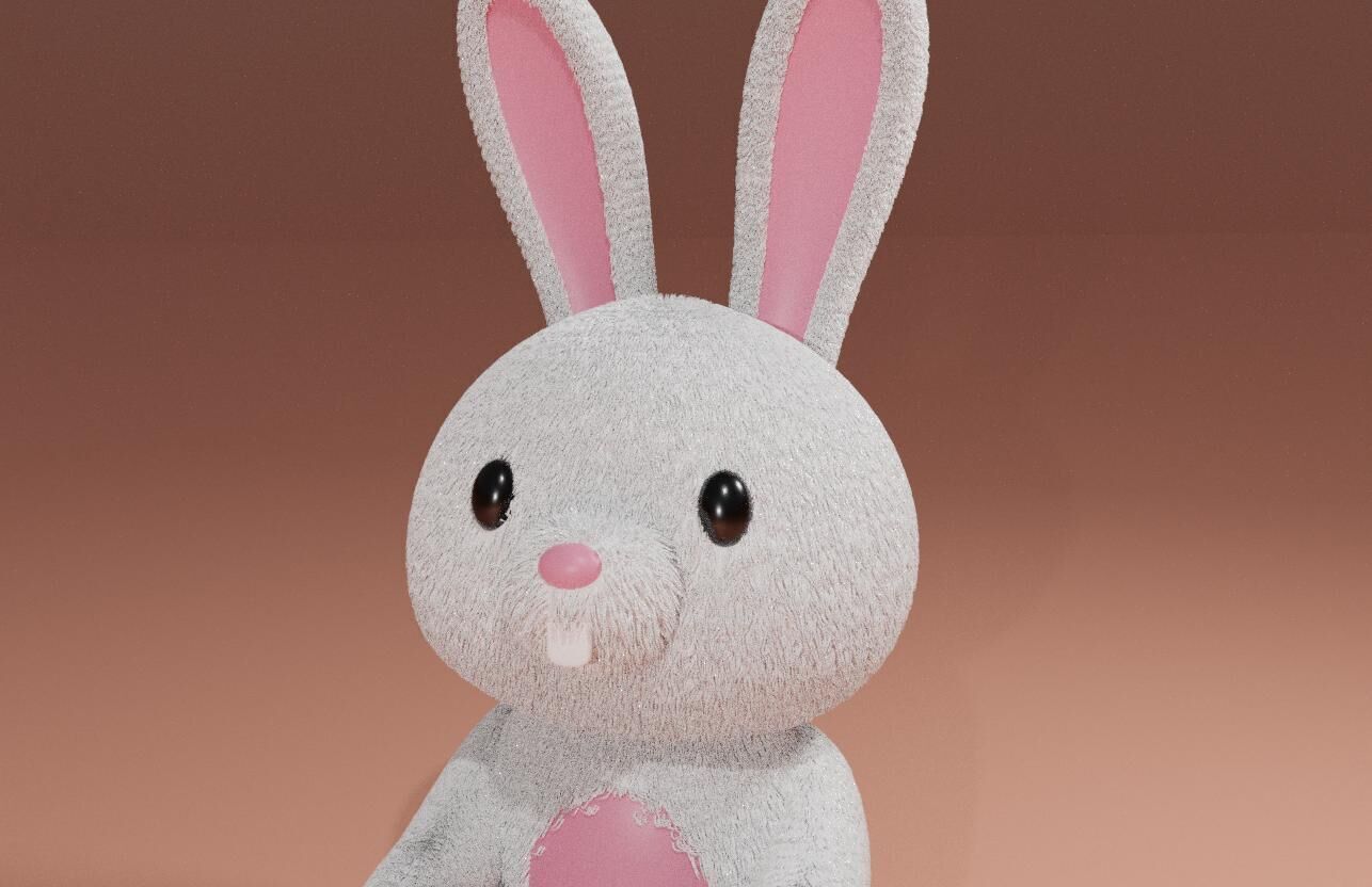 Plush Bunny For Render - Coelhinho de Pelucia 3D model_4