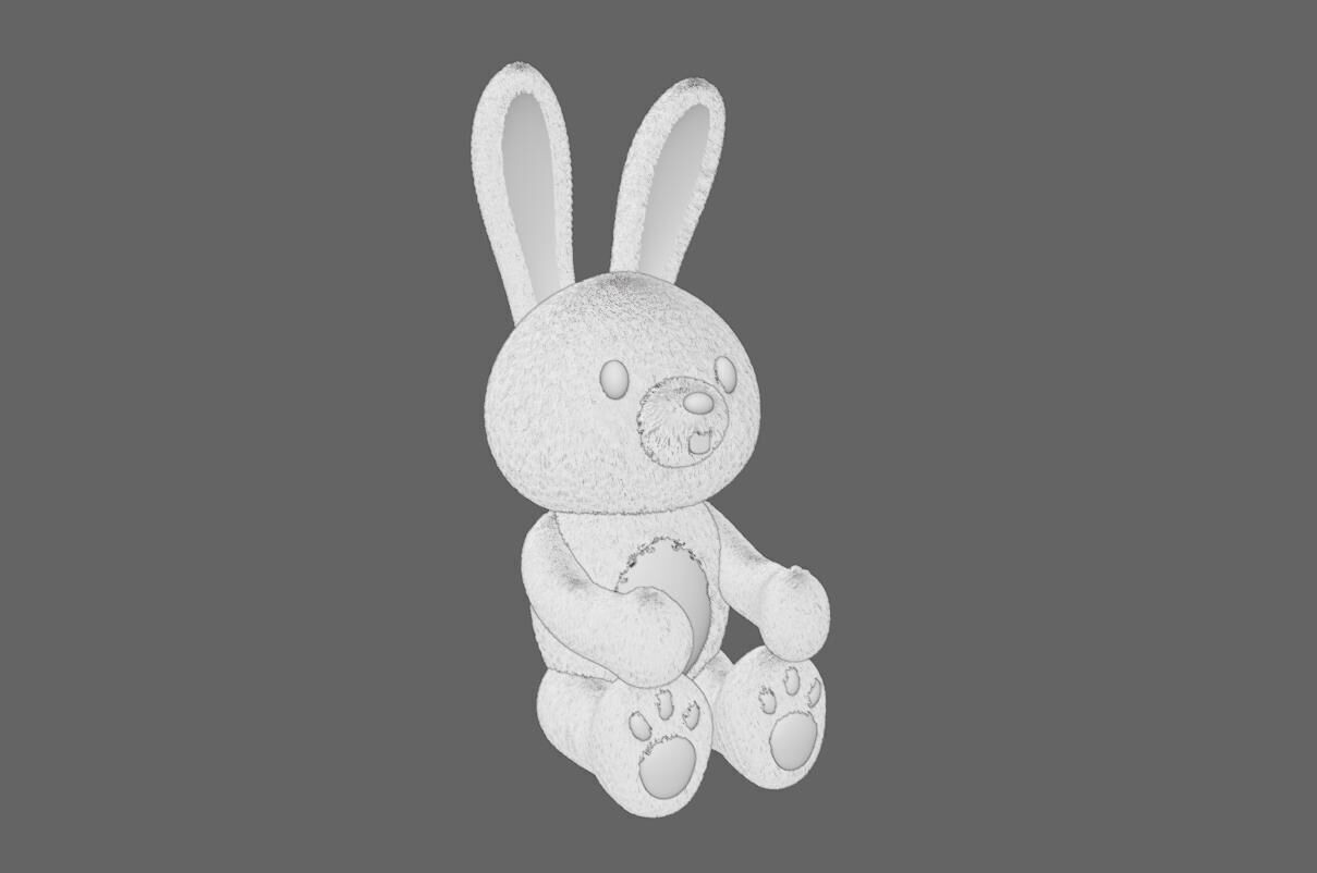 Plush Bunny For Render - Coelhinho de Pelucia 3D model_8