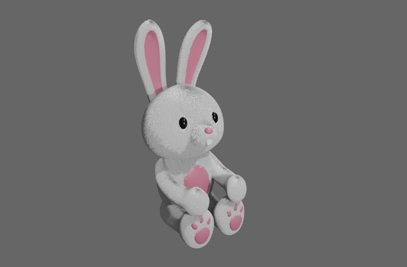 Plush Bunny For Render - Coelhinho de Pelucia 3D model_7