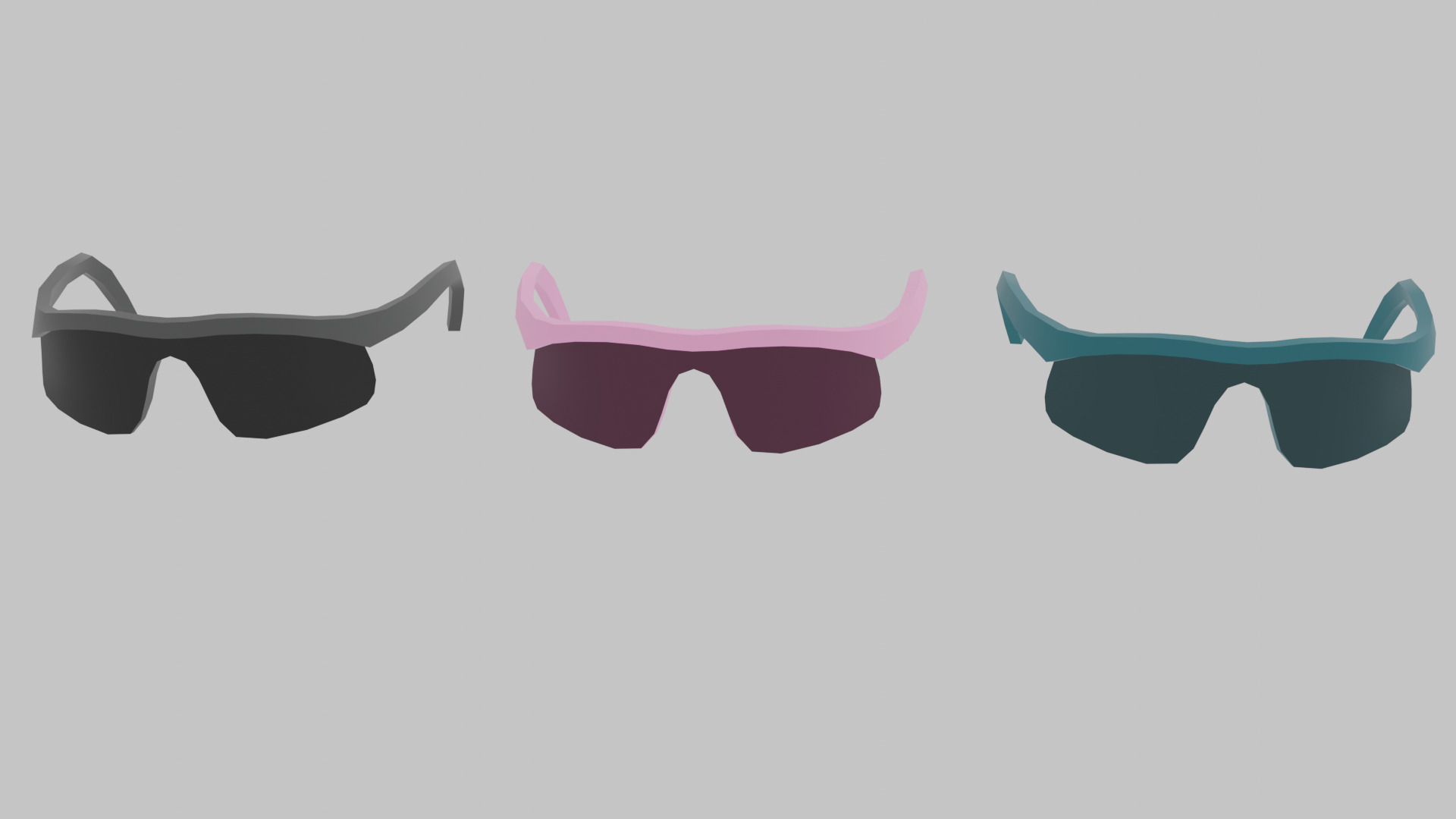 LOW-POLY SUNGLASSES 3 PAIR Low-poly 3D model_2
