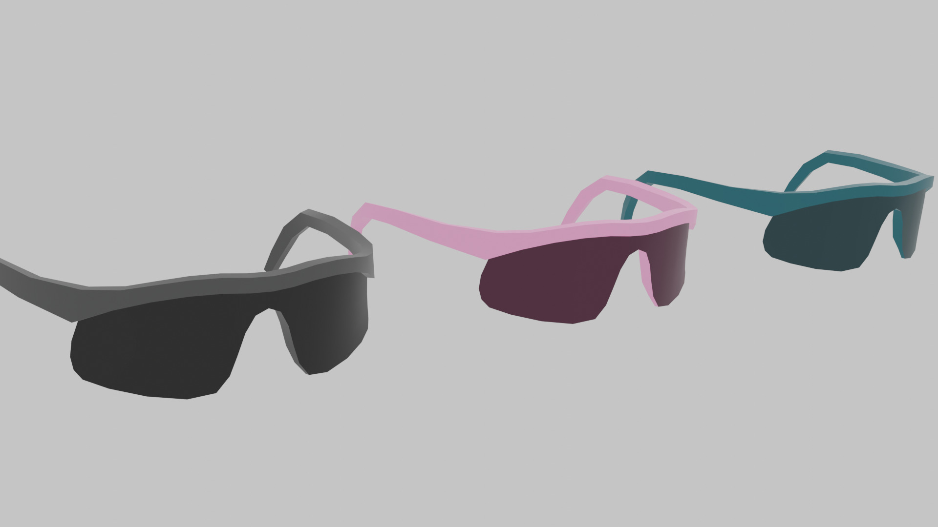 LOW-POLY SUNGLASSES 3 PAIR Low-poly 3D model_4