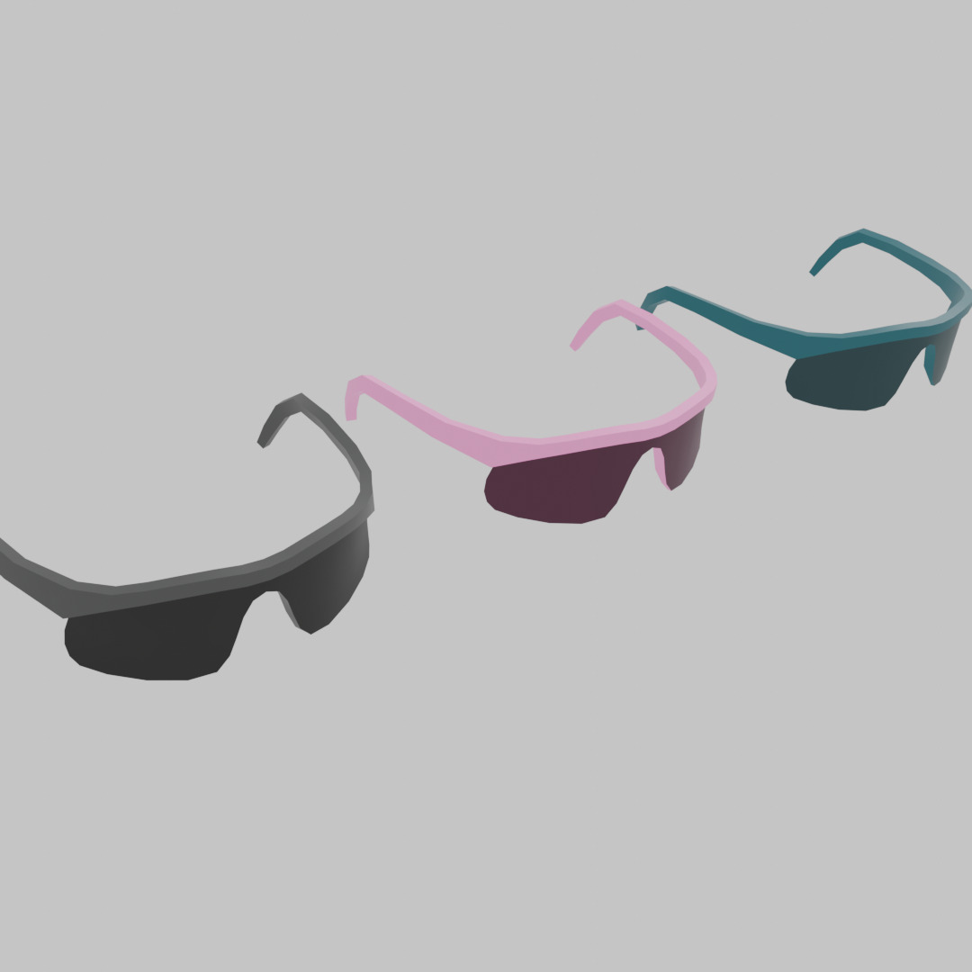 LOW-POLY SUNGLASSES 3 PAIR Low-poly 3D model_6