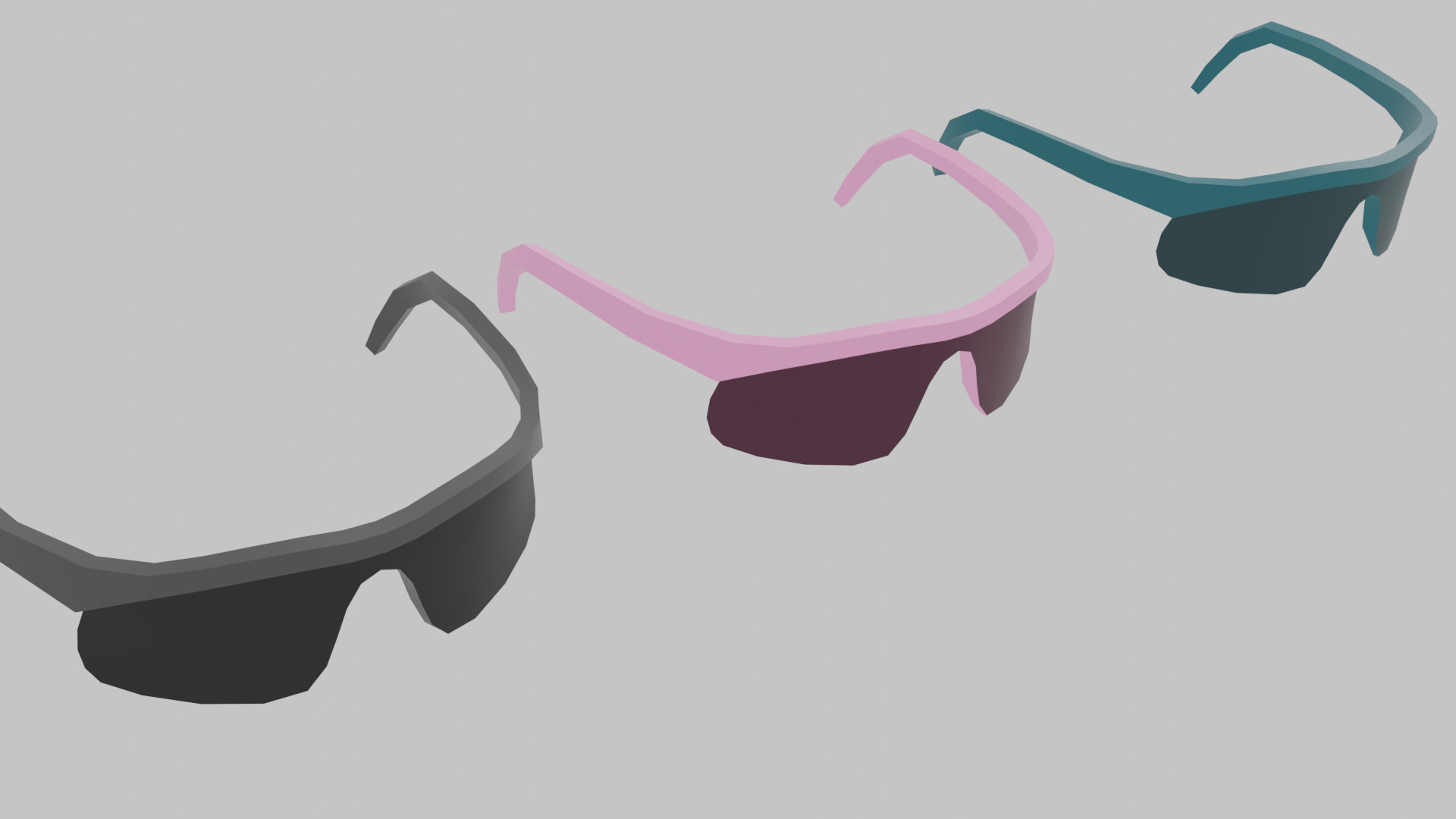 LOW-POLY SUNGLASSES 3 PAIR Low-poly 3D model_5
