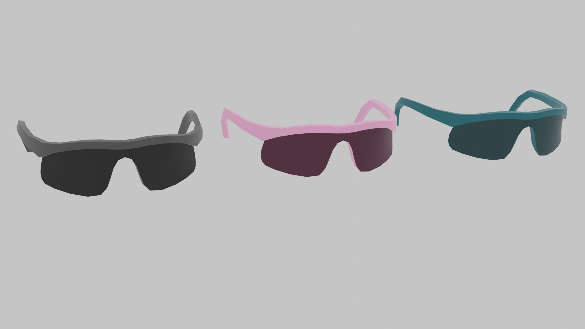 LOW-POLY SUNGLASSES 3 PAIR Low-poly 3D model_3