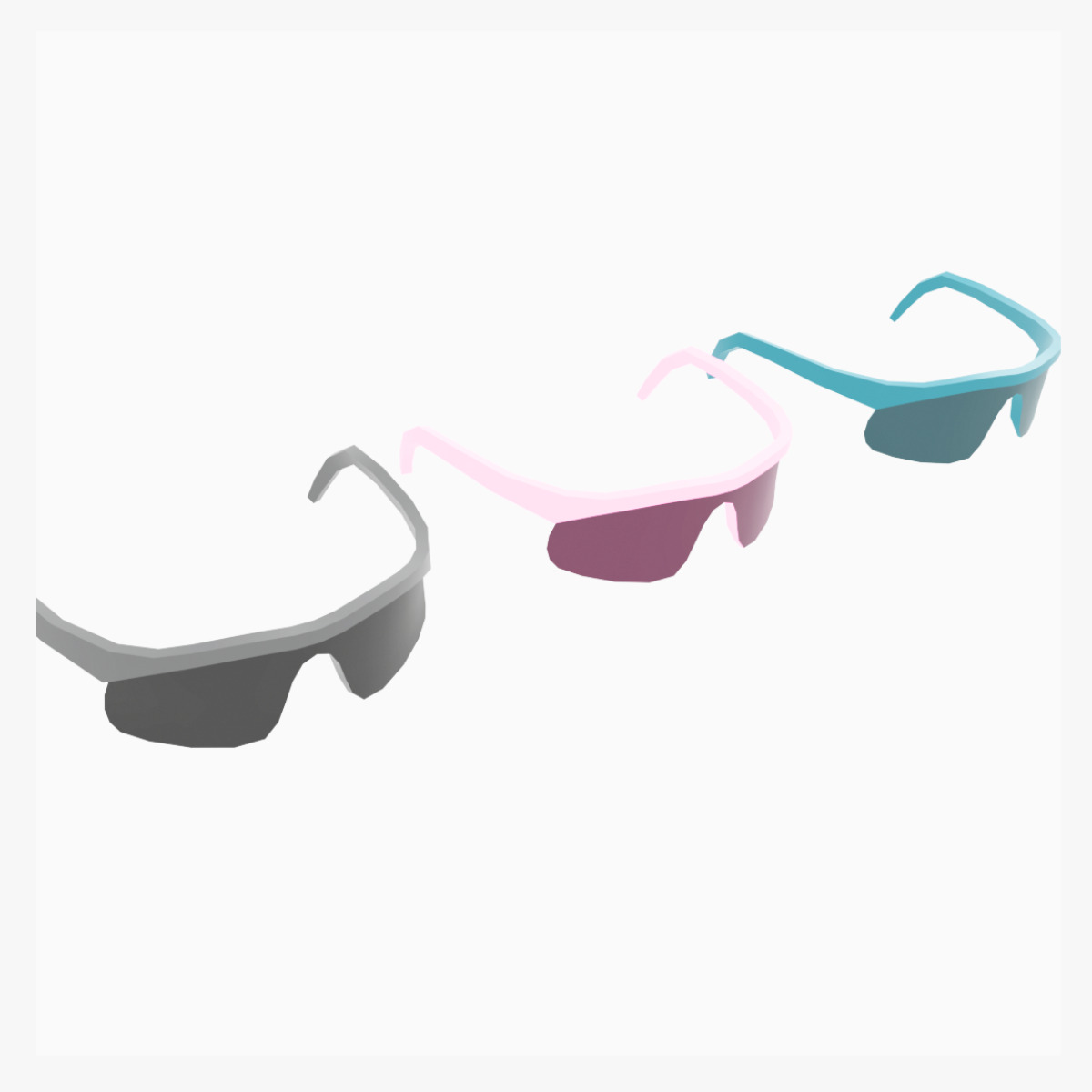 LOW-POLY SUNGLASSES 3 PAIR Low-poly 3D model_8
