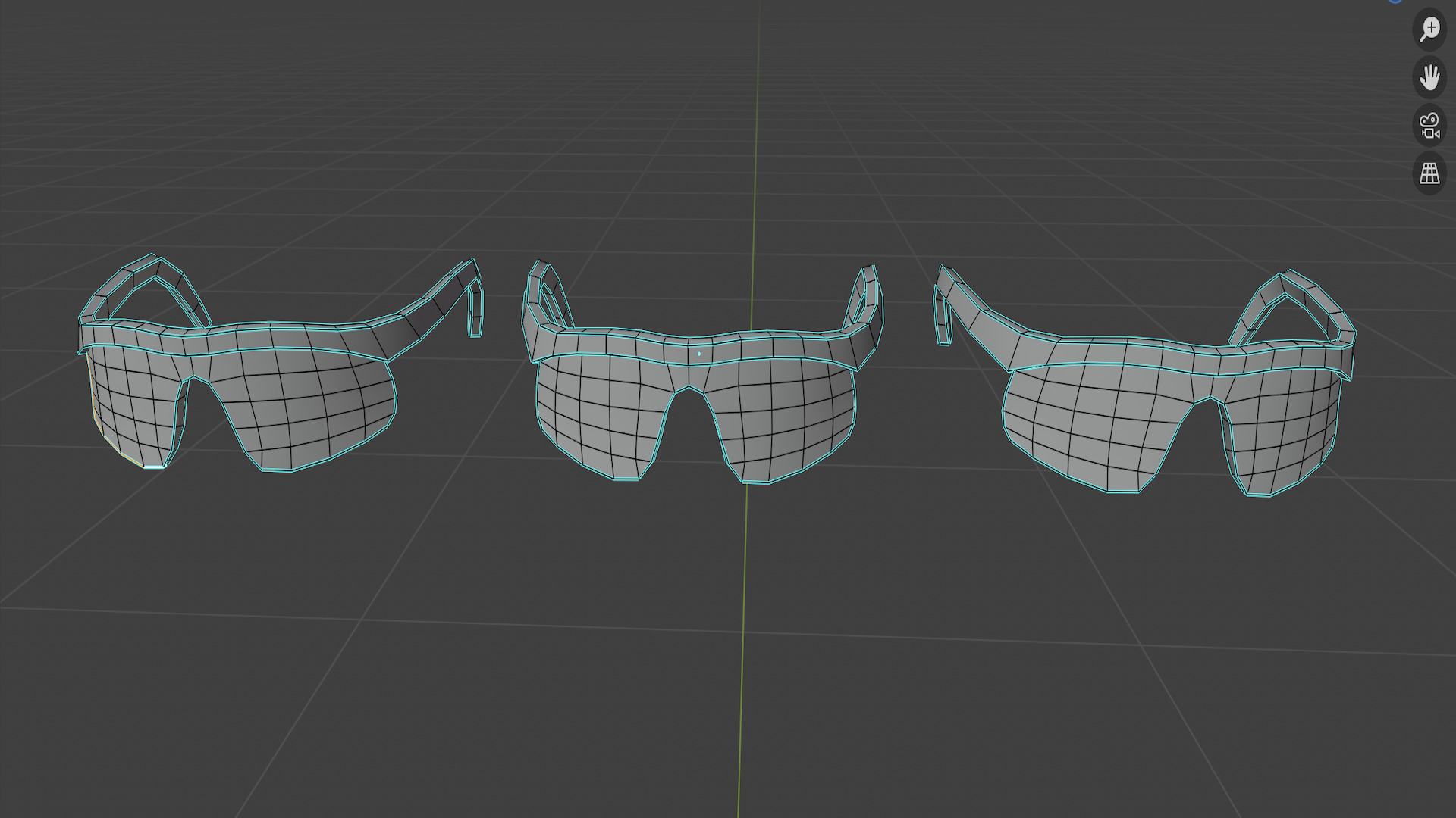 LOW-POLY SUNGLASSES 3 PAIR Low-poly 3D model_7