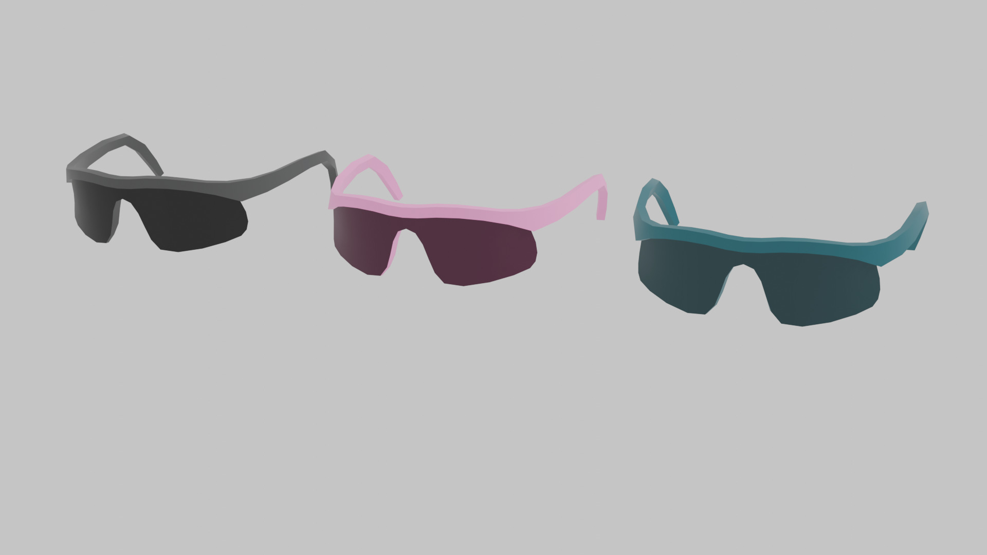 LOW-POLY SUNGLASSES 3 PAIR Low-poly 3D model_1