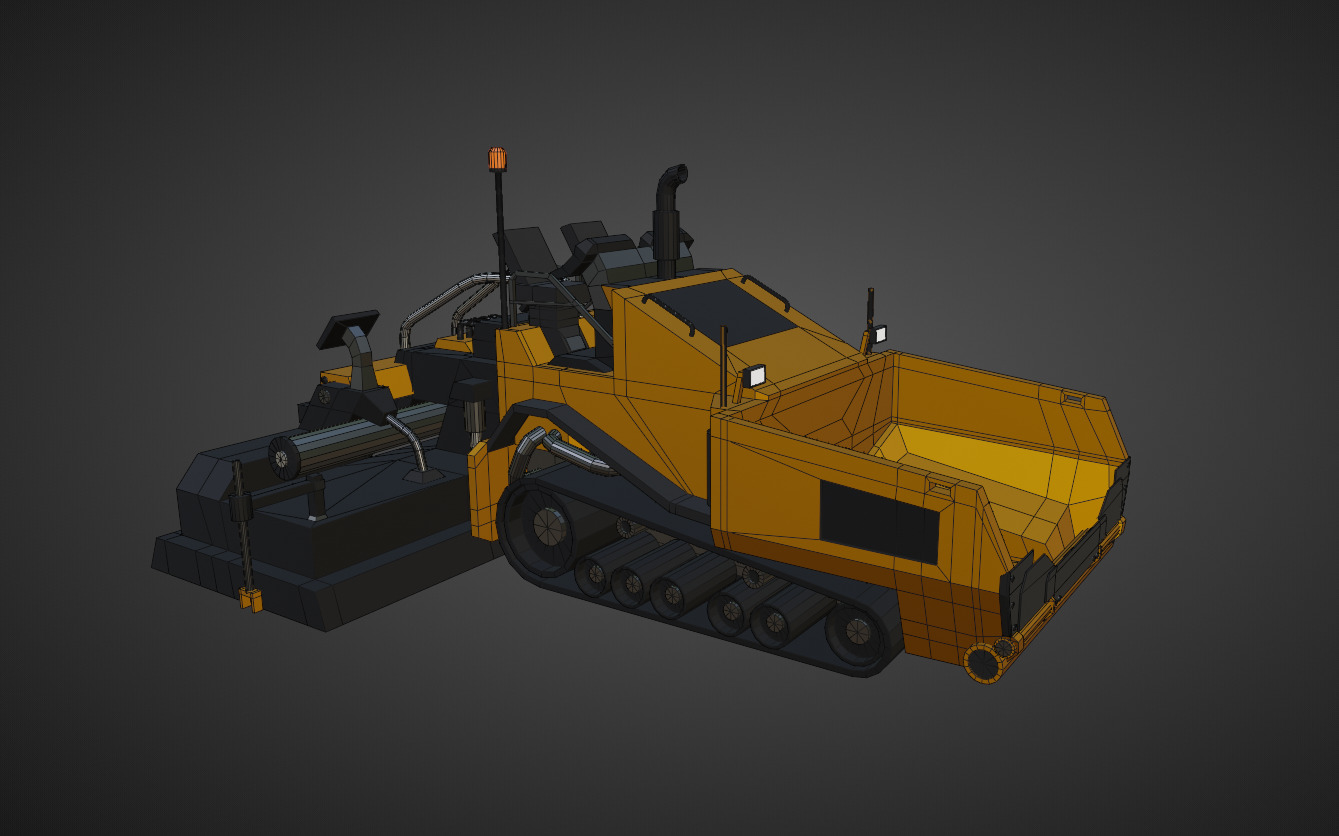 Asphalt Paver Heavy Vehicle Low-poly 3D model_6