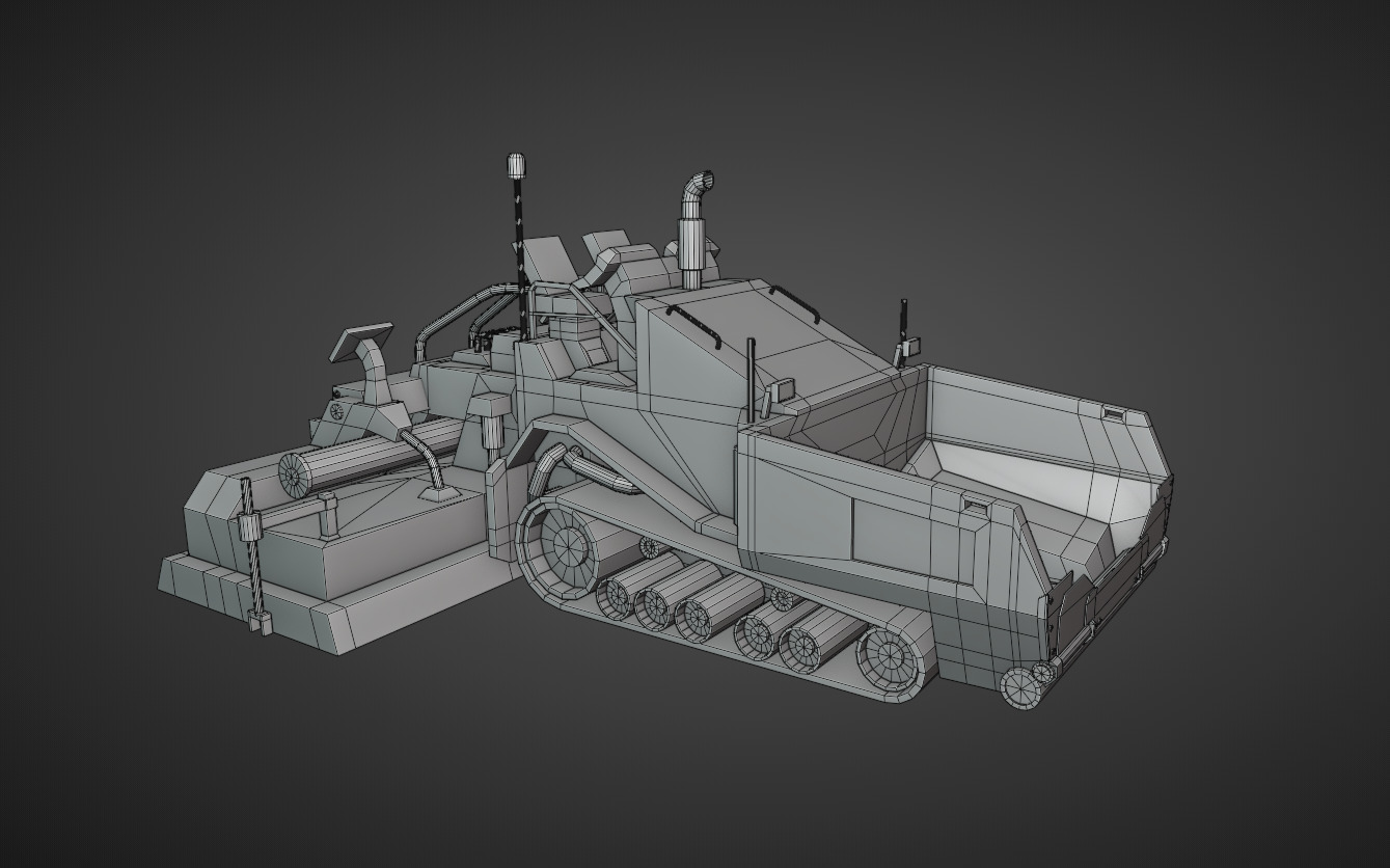 Asphalt Paver Heavy Vehicle Low-poly 3D model_7