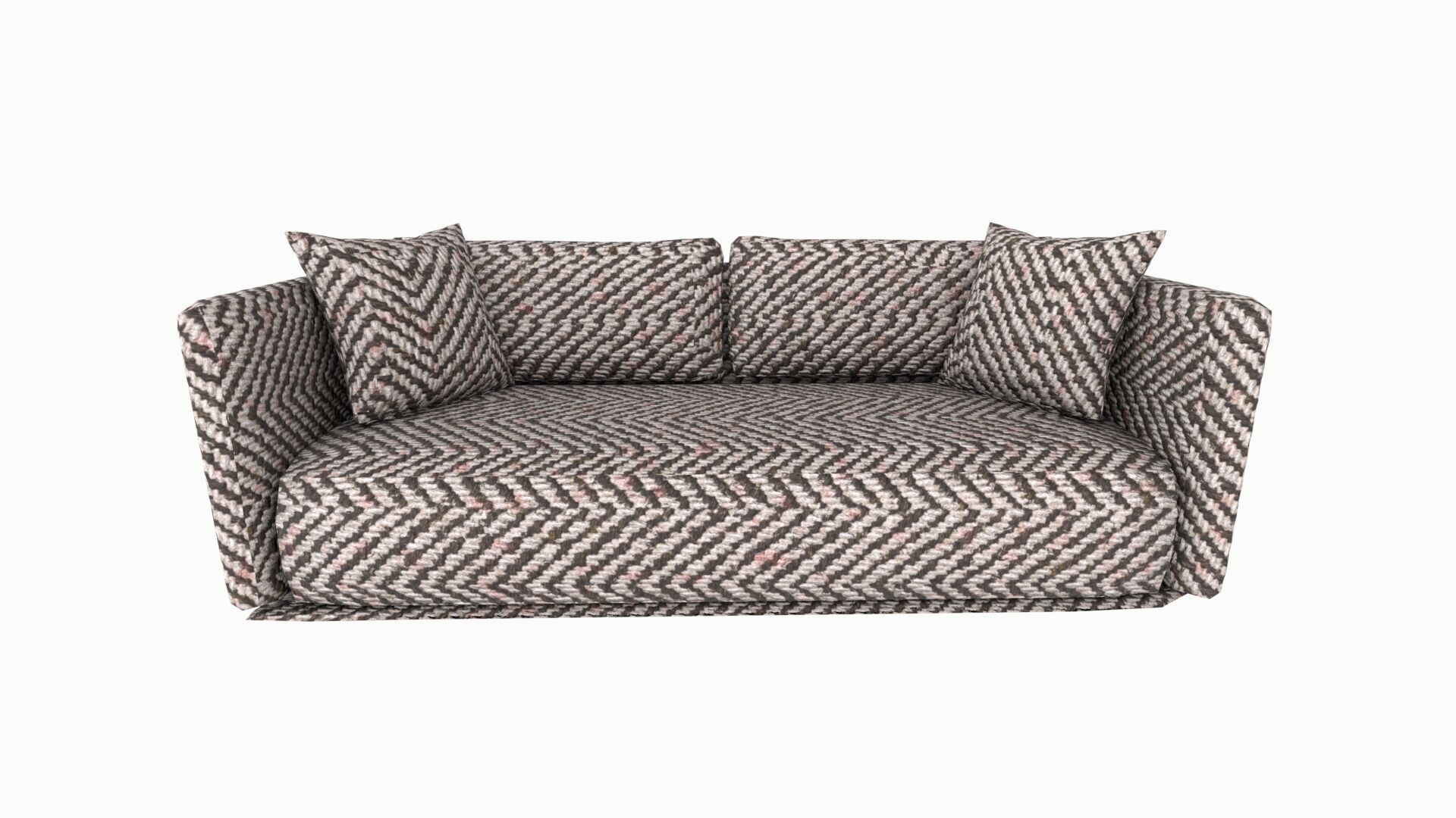 Sofa Furniture Low-poly 3D model_1