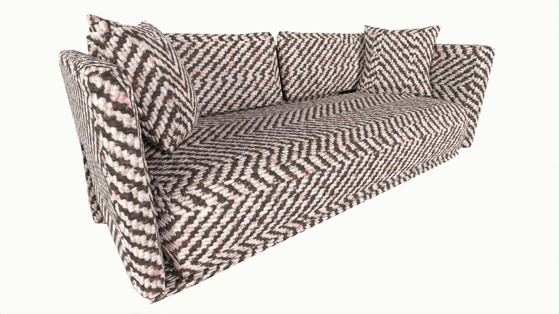 Sofa Furniture Low-poly 3D model_2