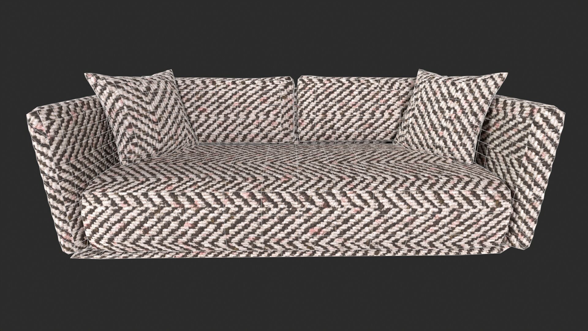 Sofa Furniture Low-poly 3D model_10