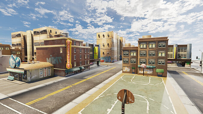 3D City Model Low-poly 3D model