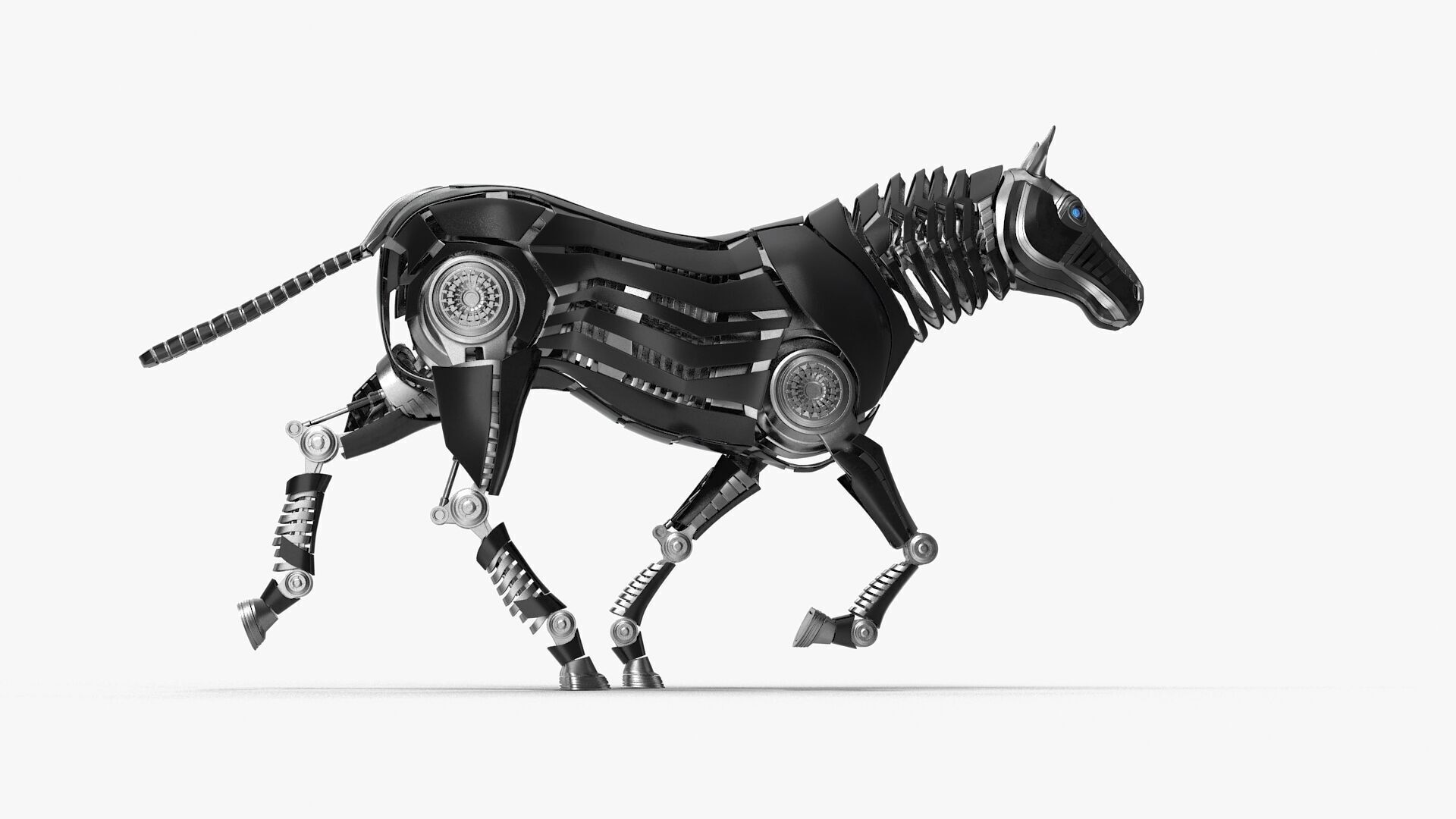 Robot horse runs 3D model_3