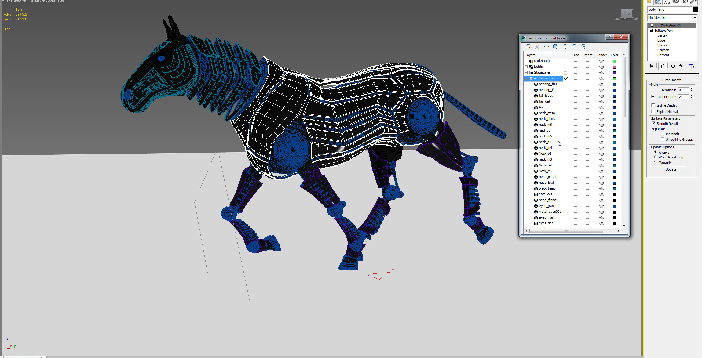 Robot horse runs 3D model_7