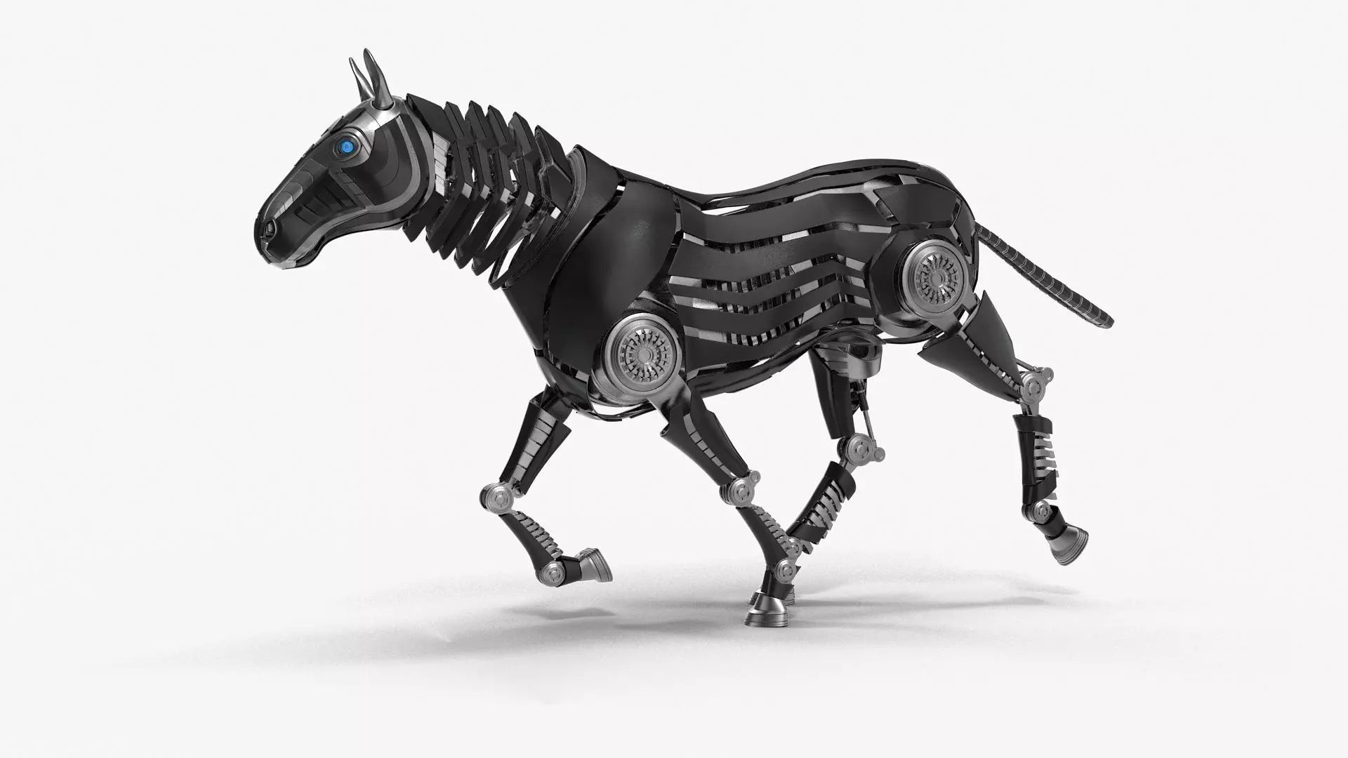 Robot horse runs 3D model_0