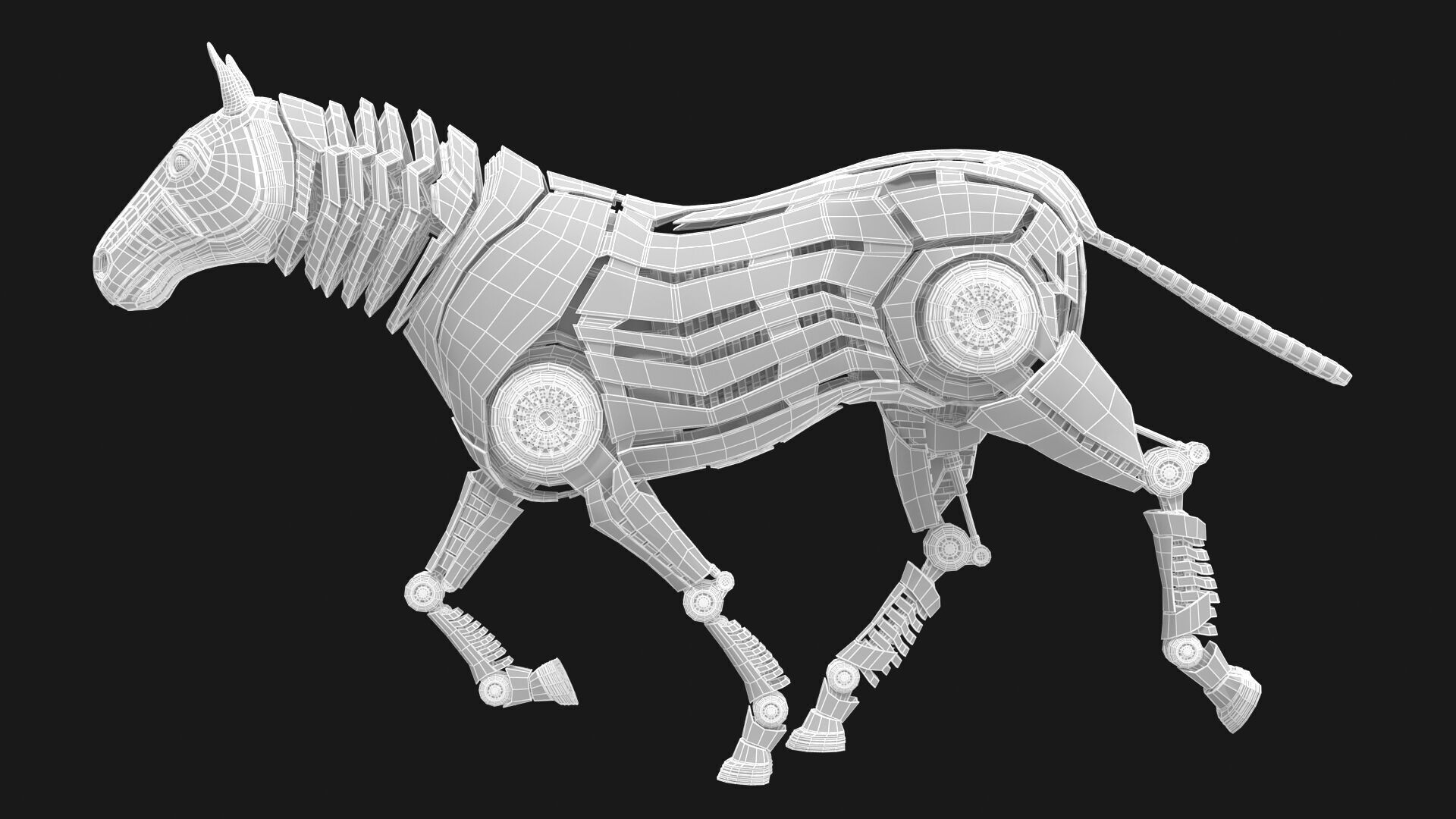 Robot horse runs 3D model_9