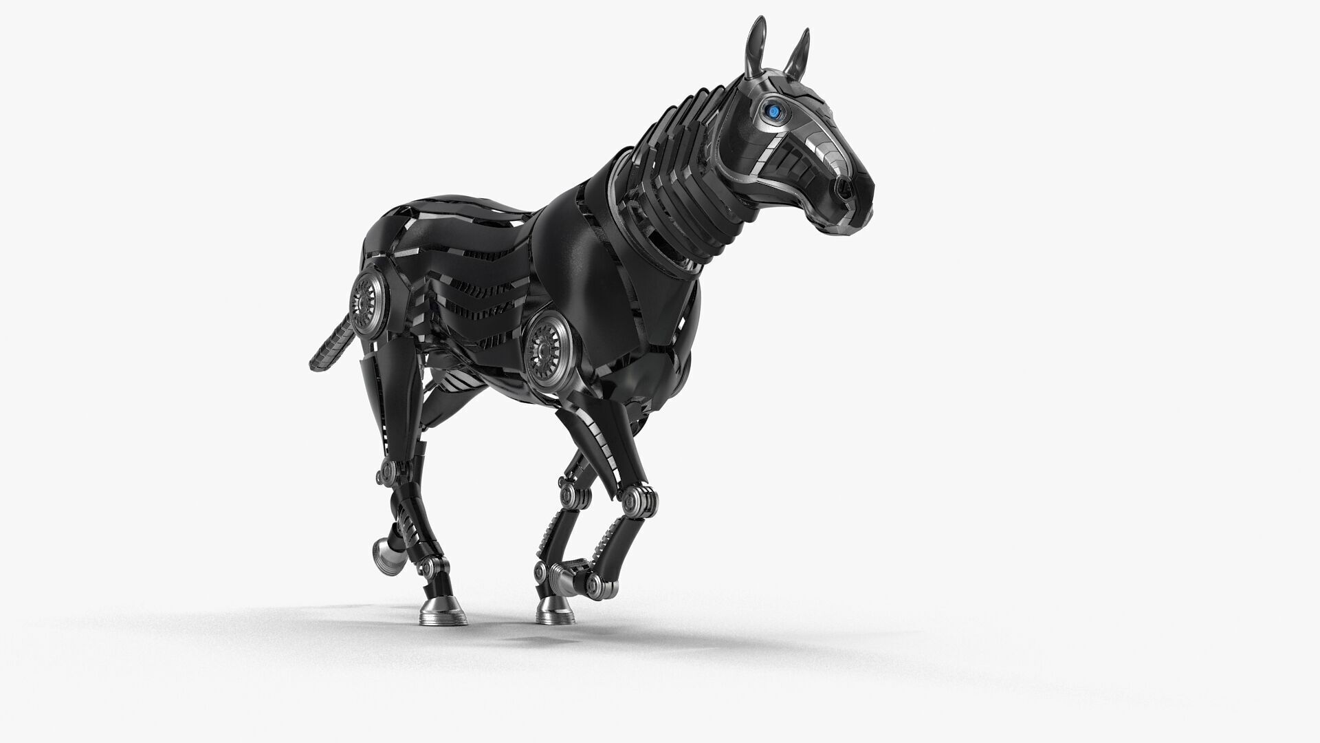 Robot horse runs 3D model_2
