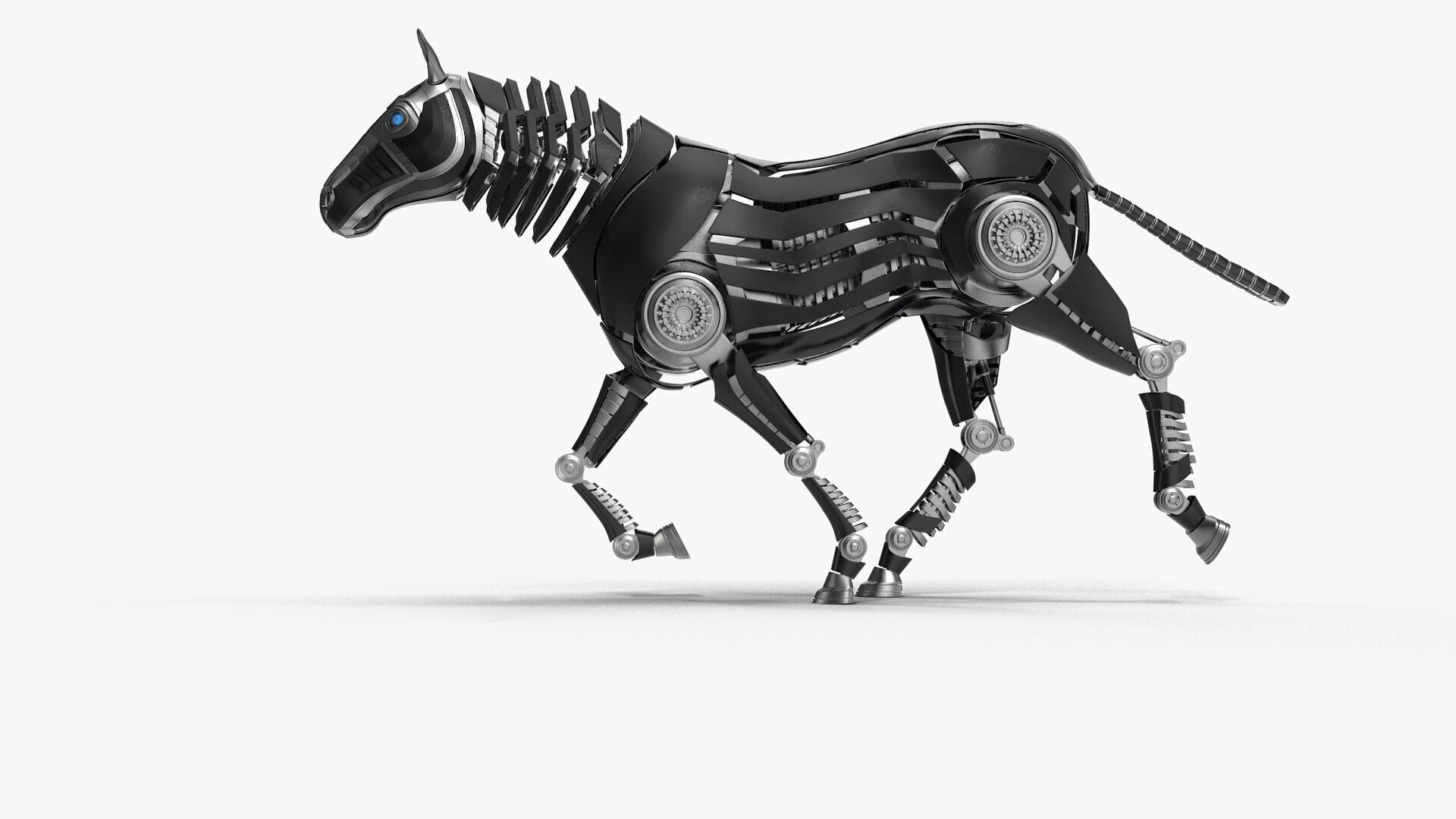 Robot horse runs 3D model_6
