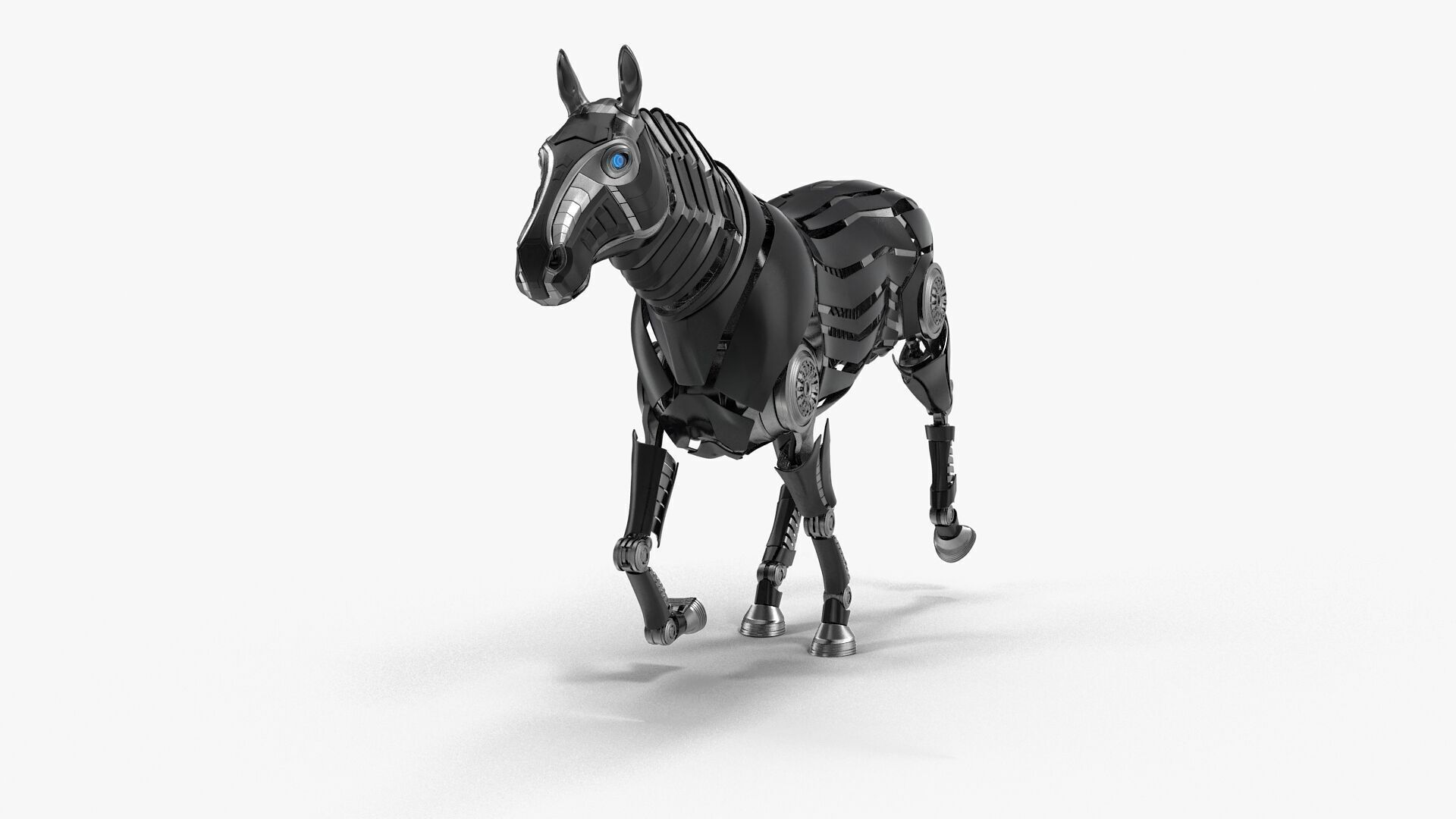 Robot horse runs 3D model_1