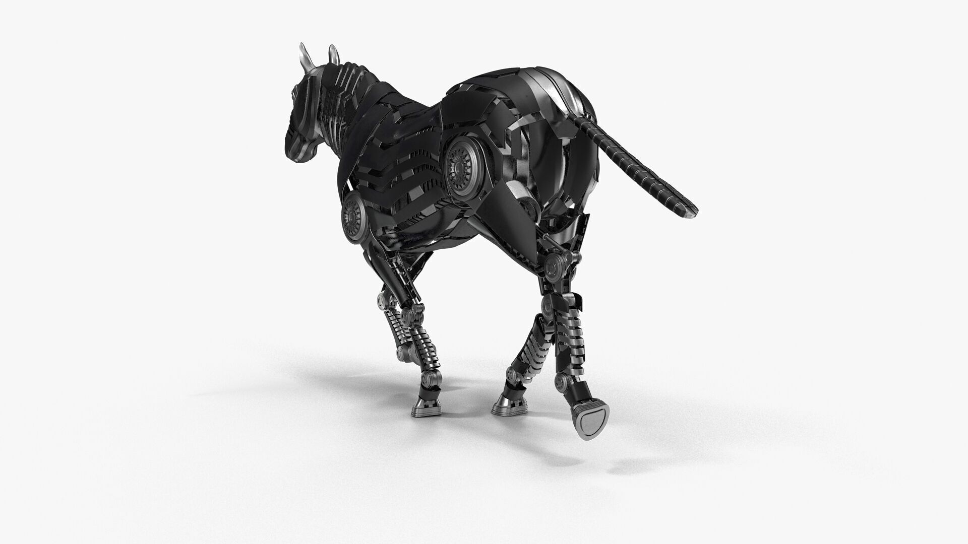 Robot horse runs 3D model_5
