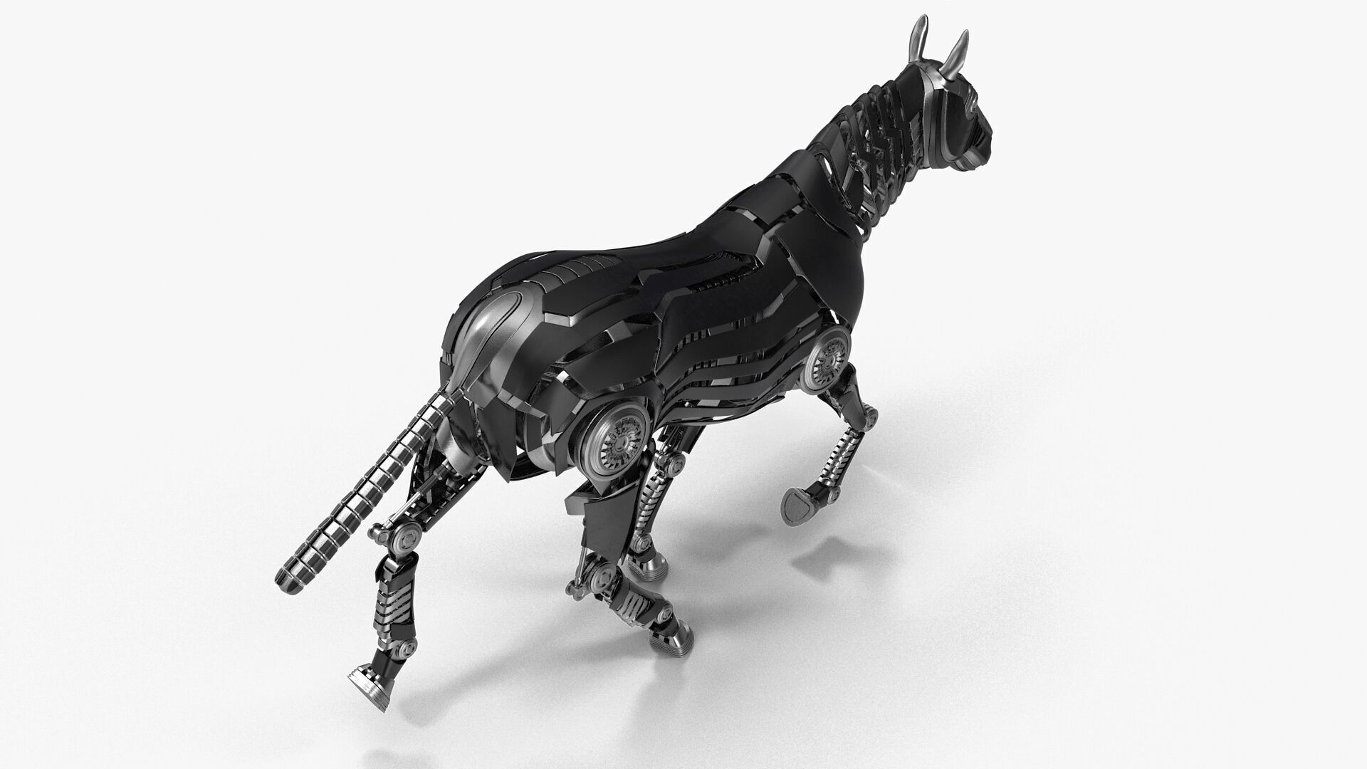 Robot horse runs 3D model_4