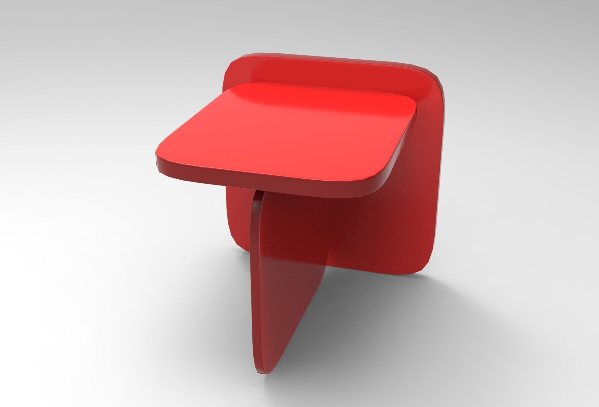 Squ Side Table Low-poly 3D model_2