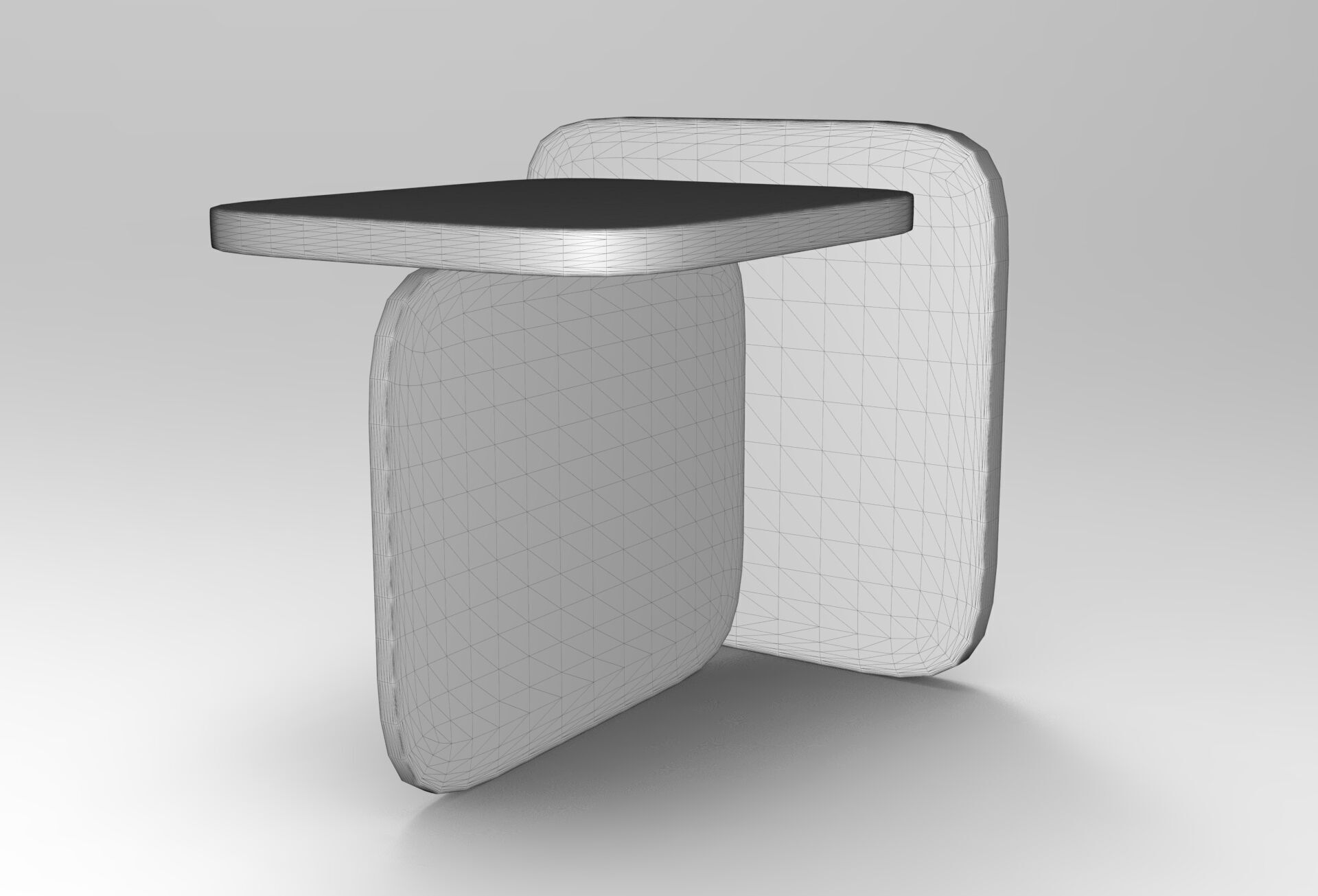 Squ Side Table Low-poly 3D model_6