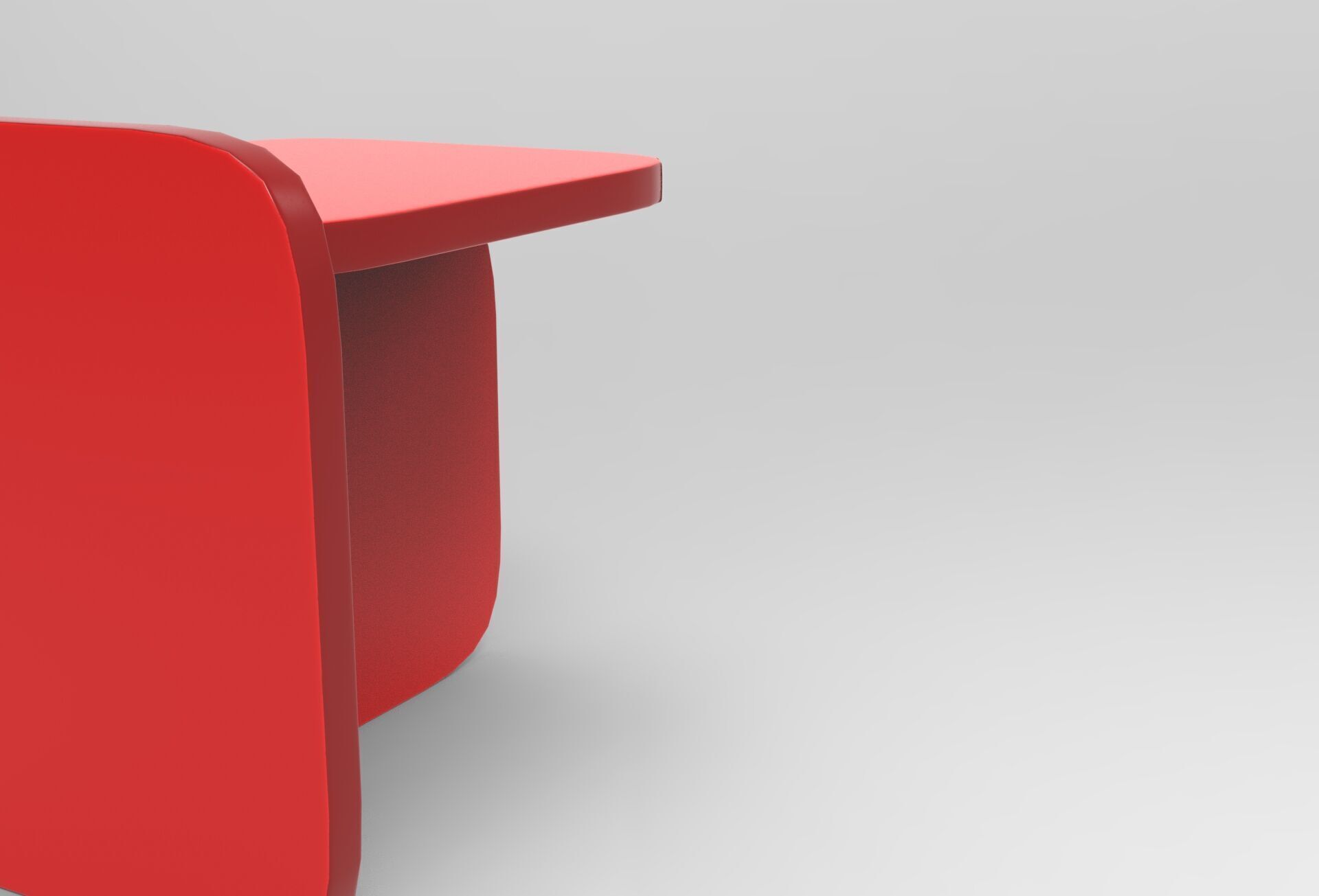 Squ Side Table Low-poly 3D model_4